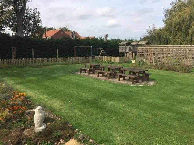 Garden view in The Feathers