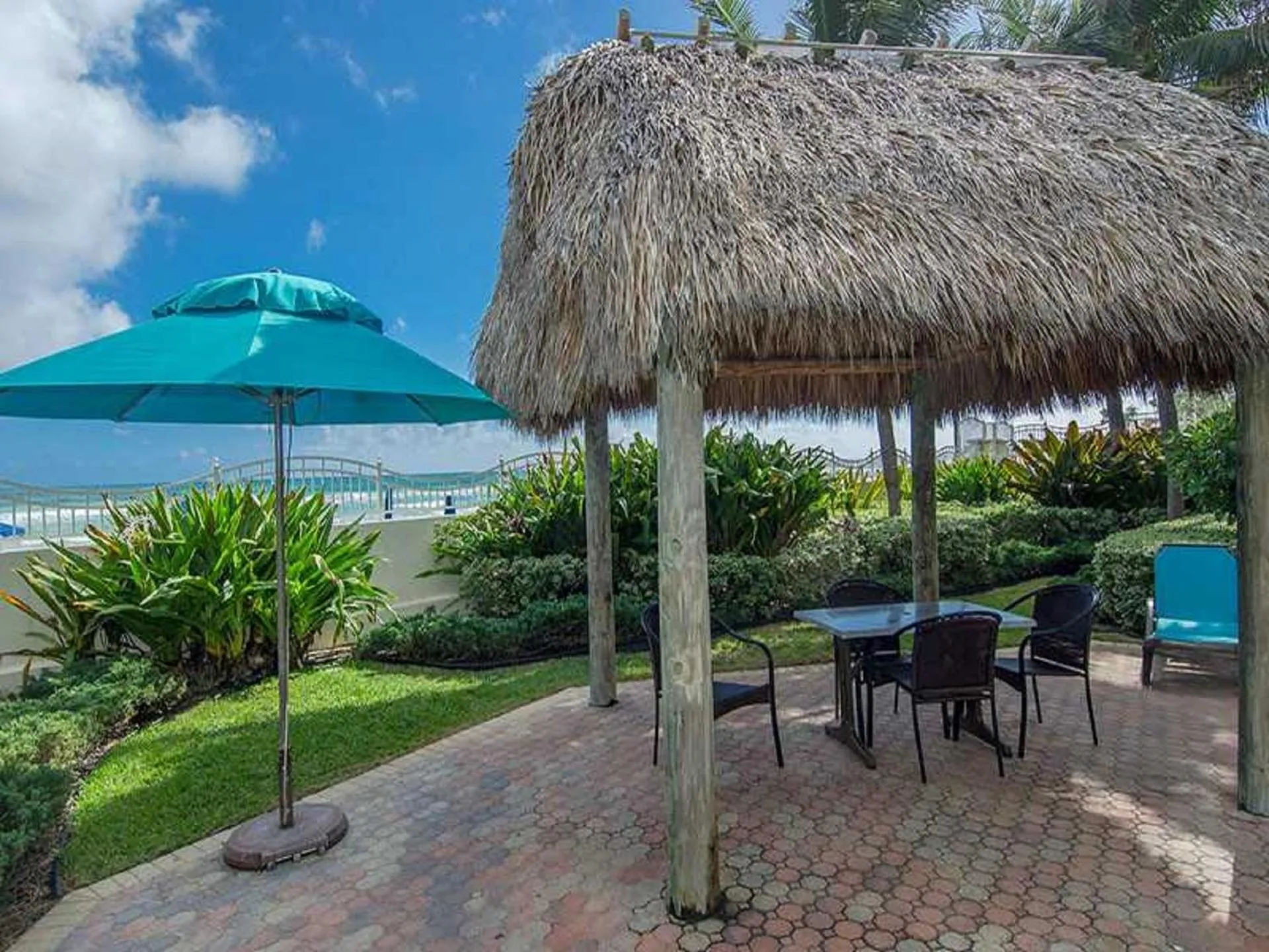 Patio in Miami Hallandale Condo, Partial Ocean View Direct Beach and Pool Access Miami Hollywood Beach