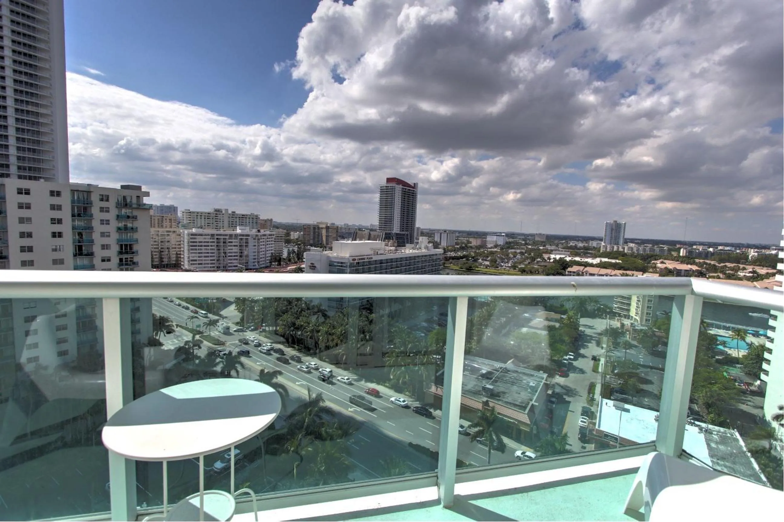 Balcony/Terrace in Miami Hallandale Condo, Partial Ocean View Direct Beach and Pool Access Miami Hollywood Beach