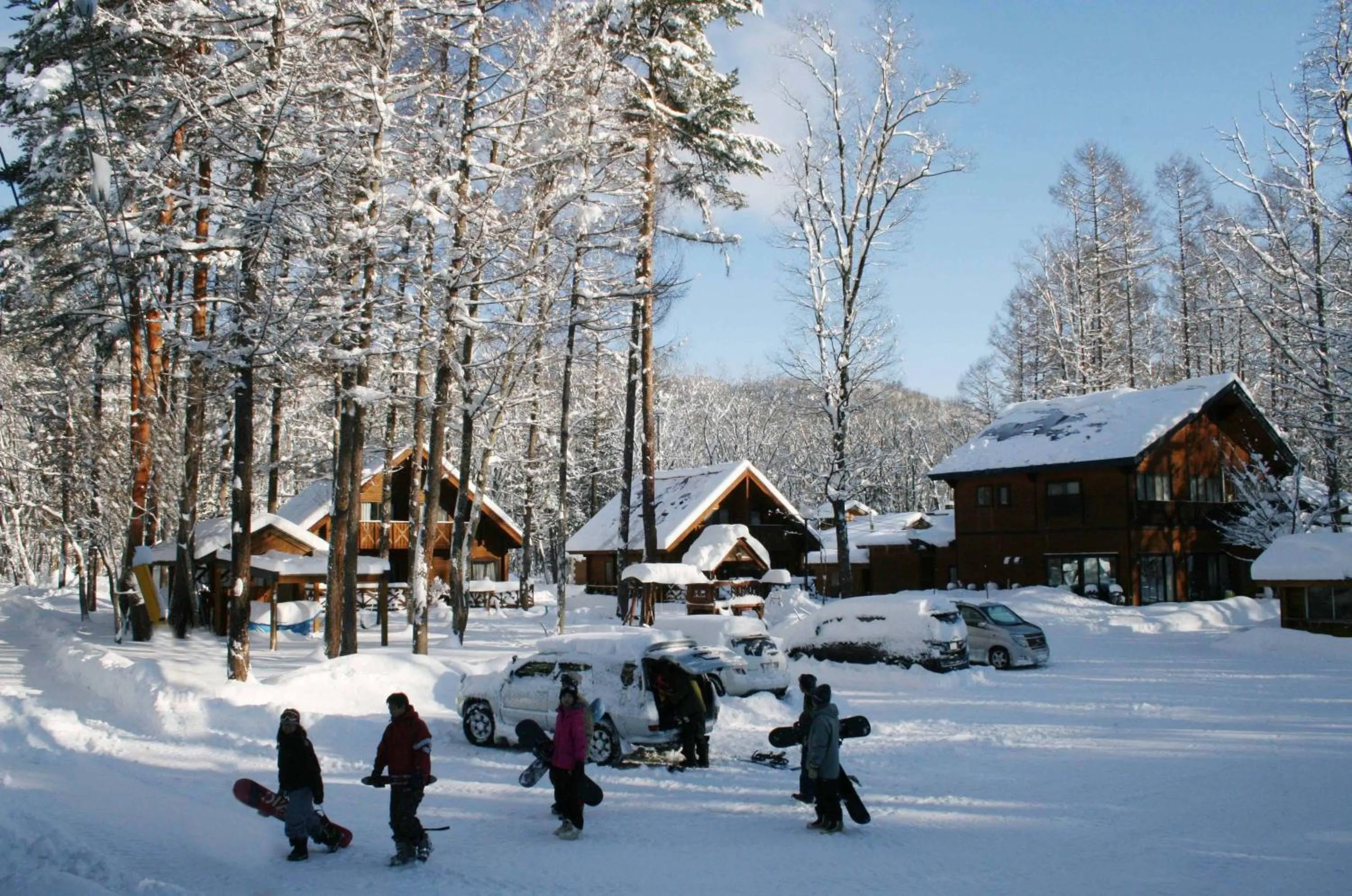 Skiing in Log Cottage Epoch