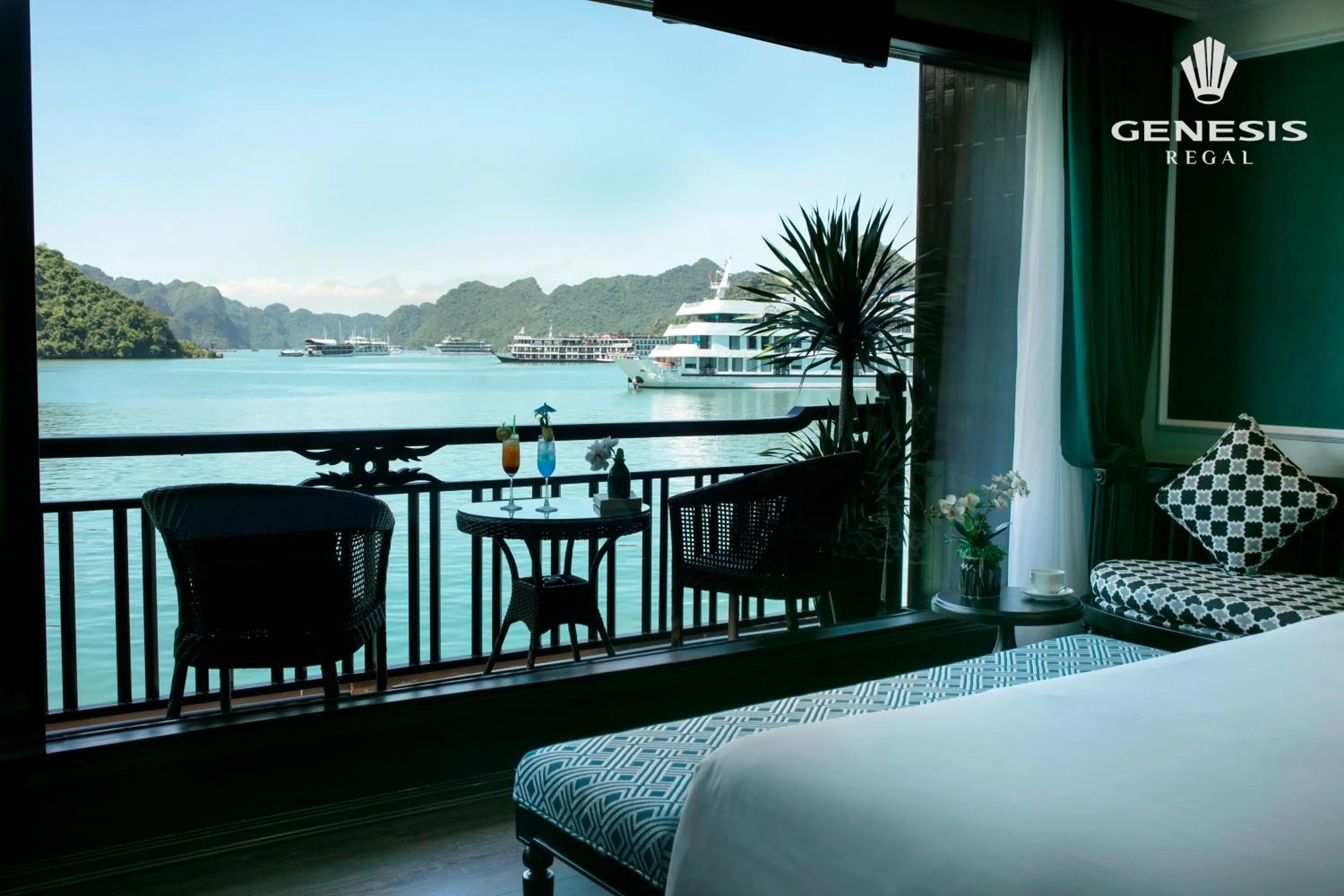 Balcony/Terrace, Bed in Genesis Luxury Regal Cruise by Premier Group