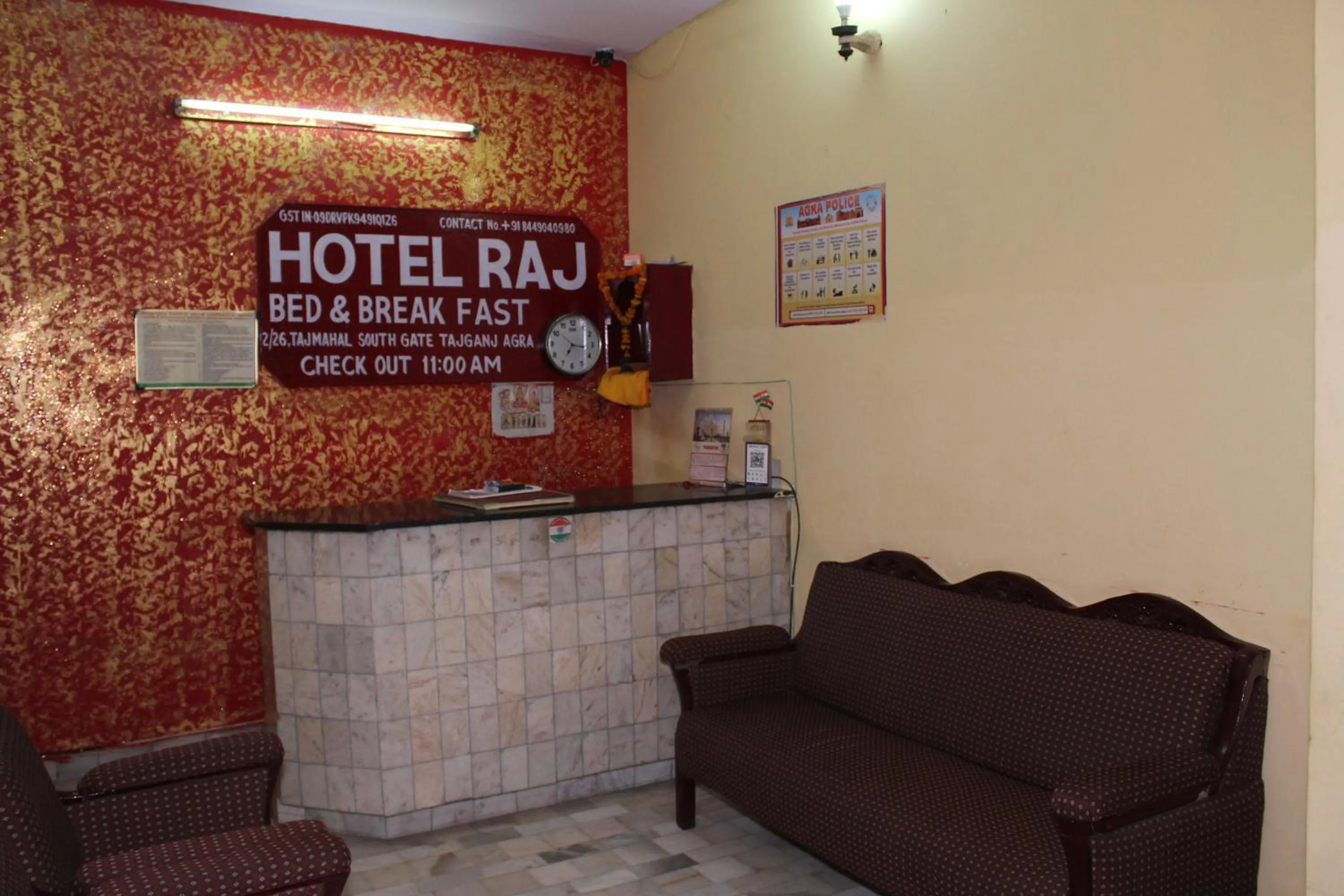 Lobby or reception in Hotel Raj