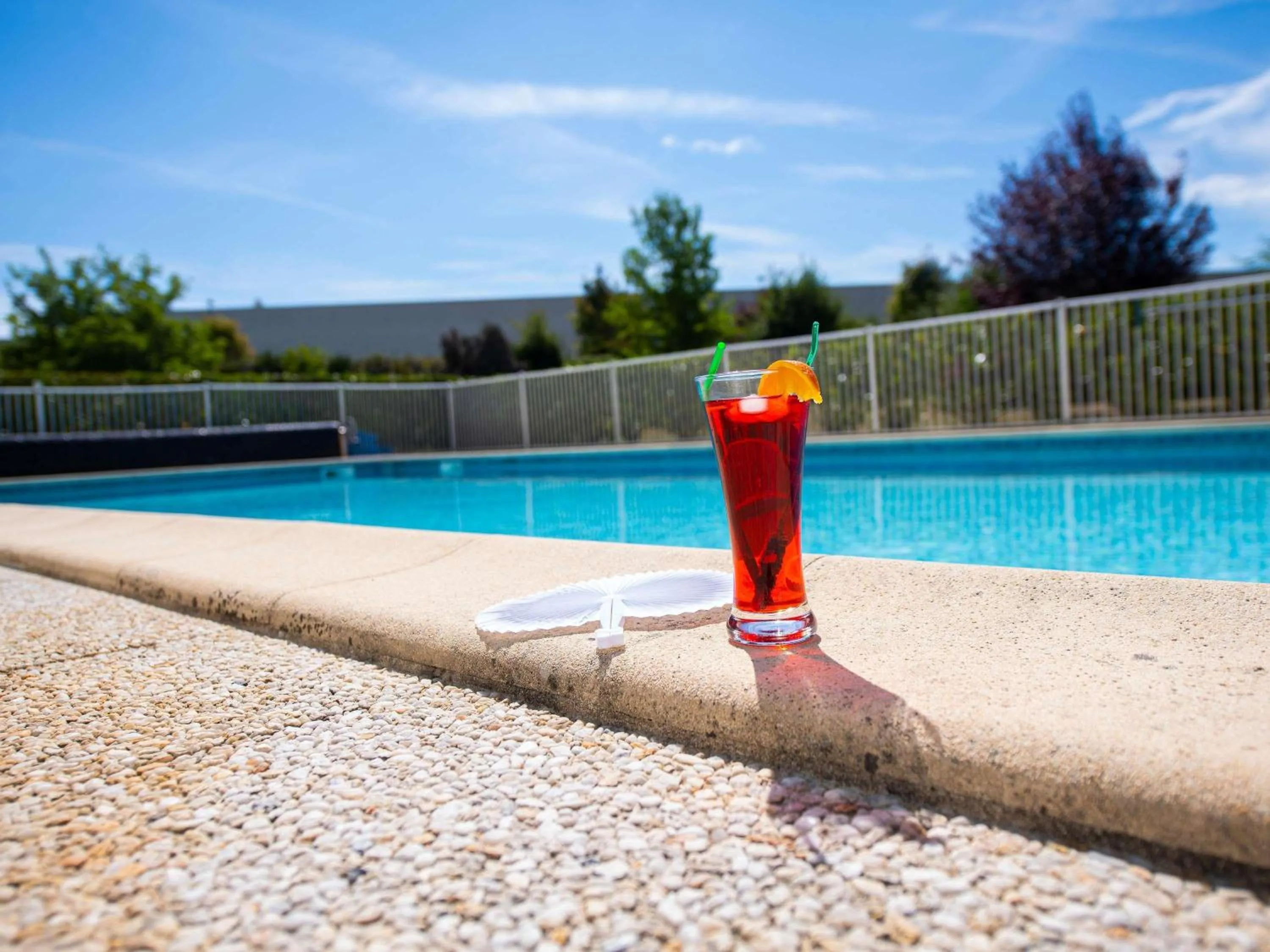 Pool view in ibis Styles Gien