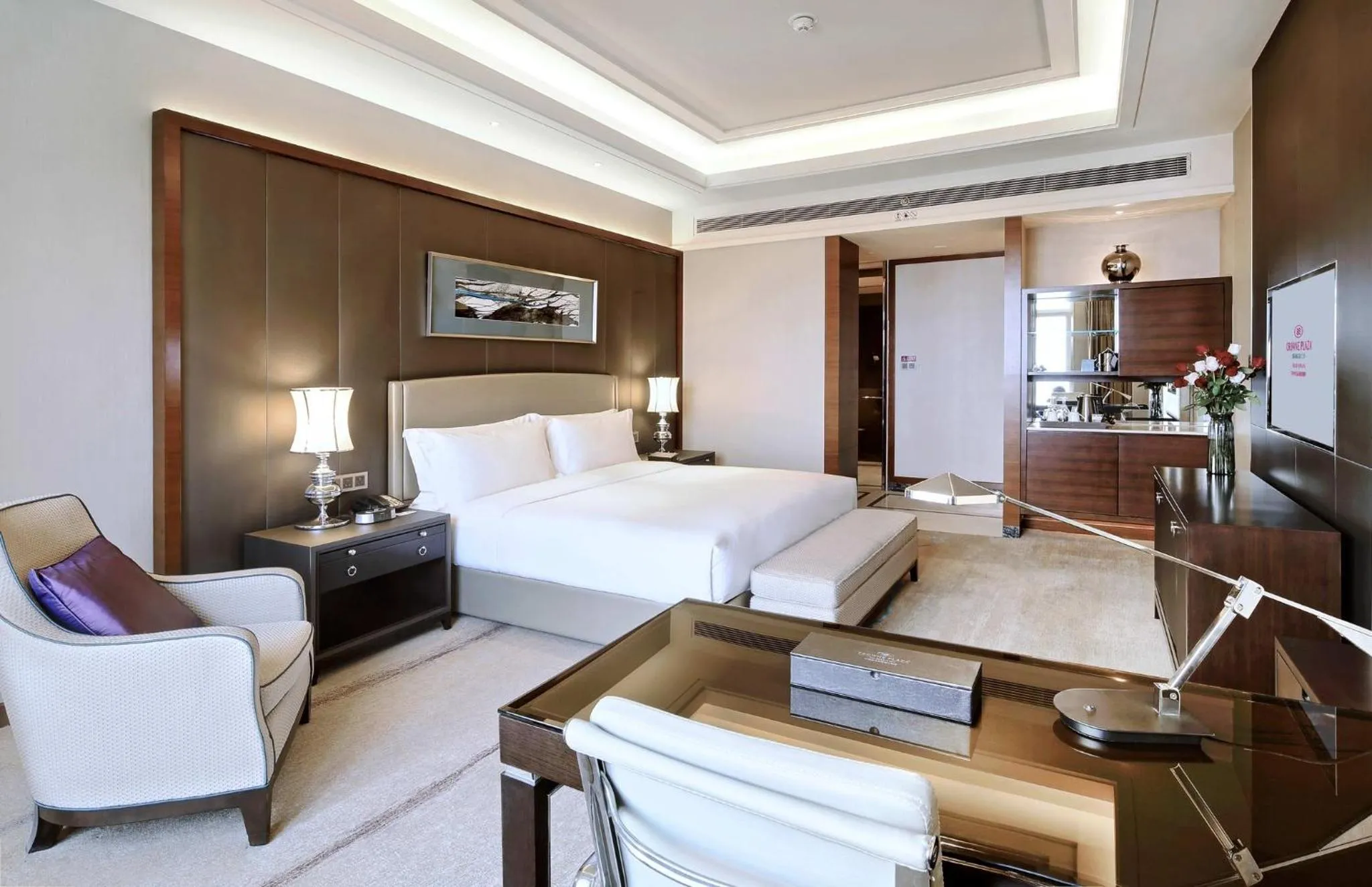 Photo of the whole room, Bed in Crowne Plaza Tianjin Jinnan by IHG