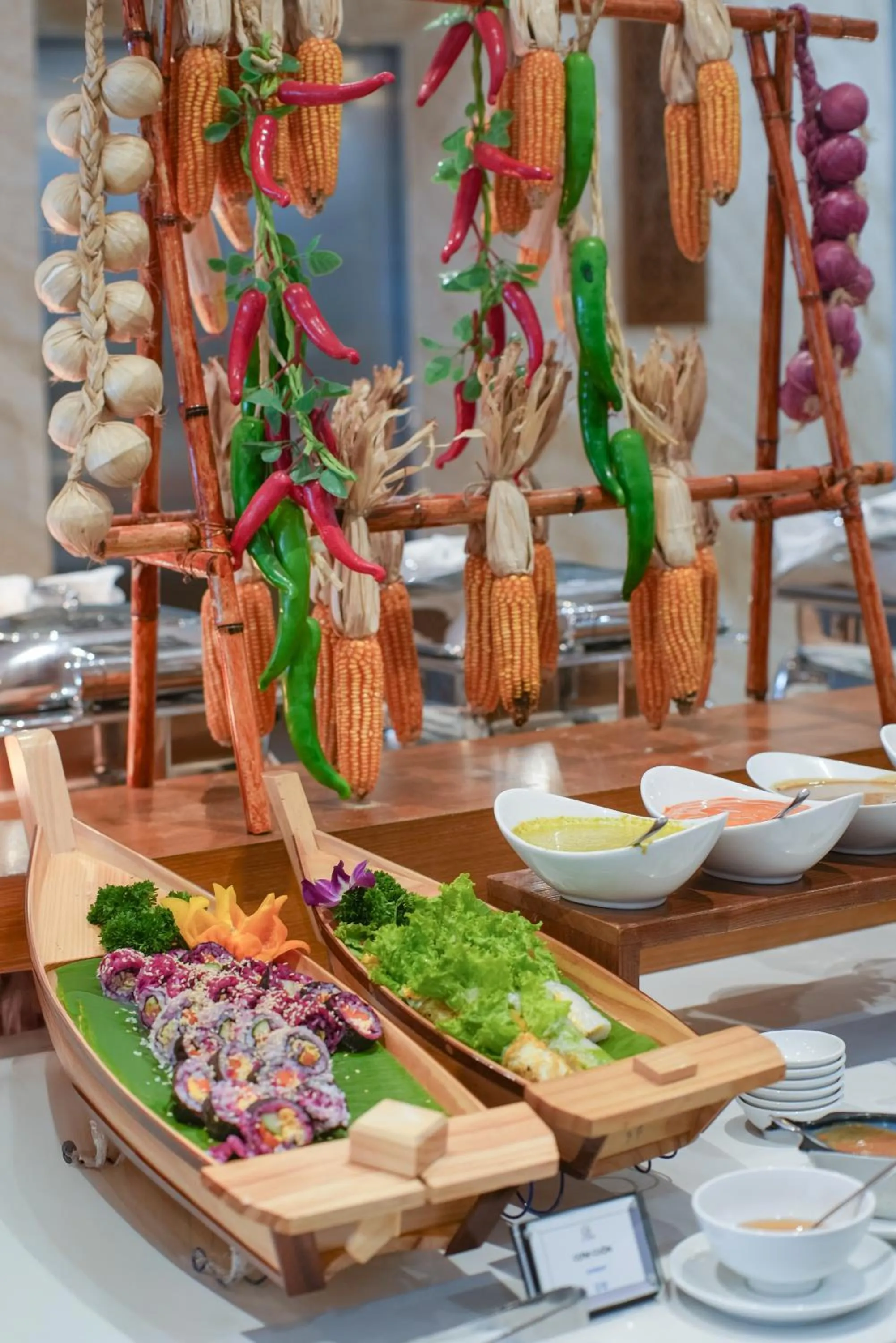 Buffet breakfast in Le's Cham Hotel