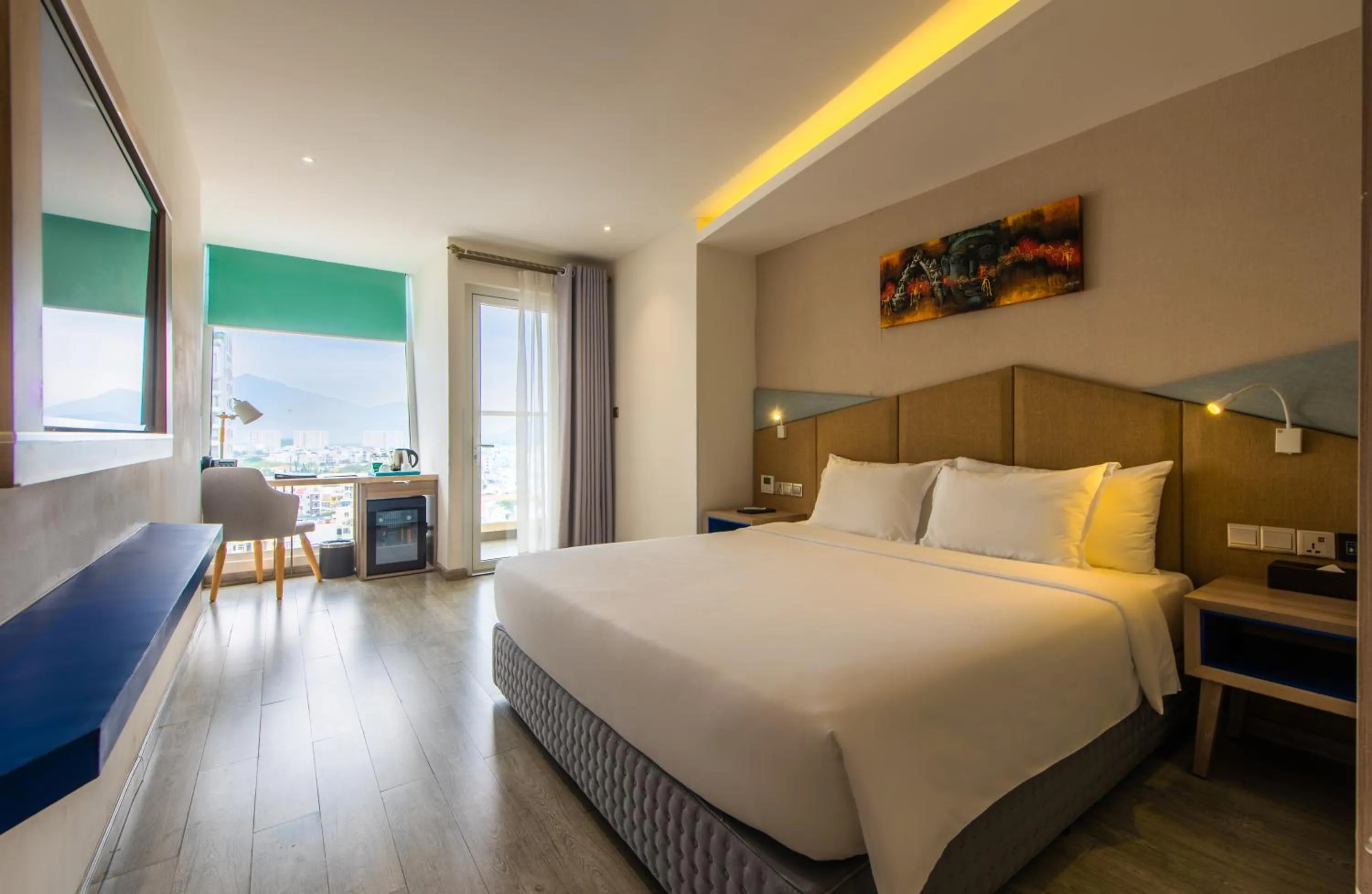 City view, Bed in Le's Cham Hotel