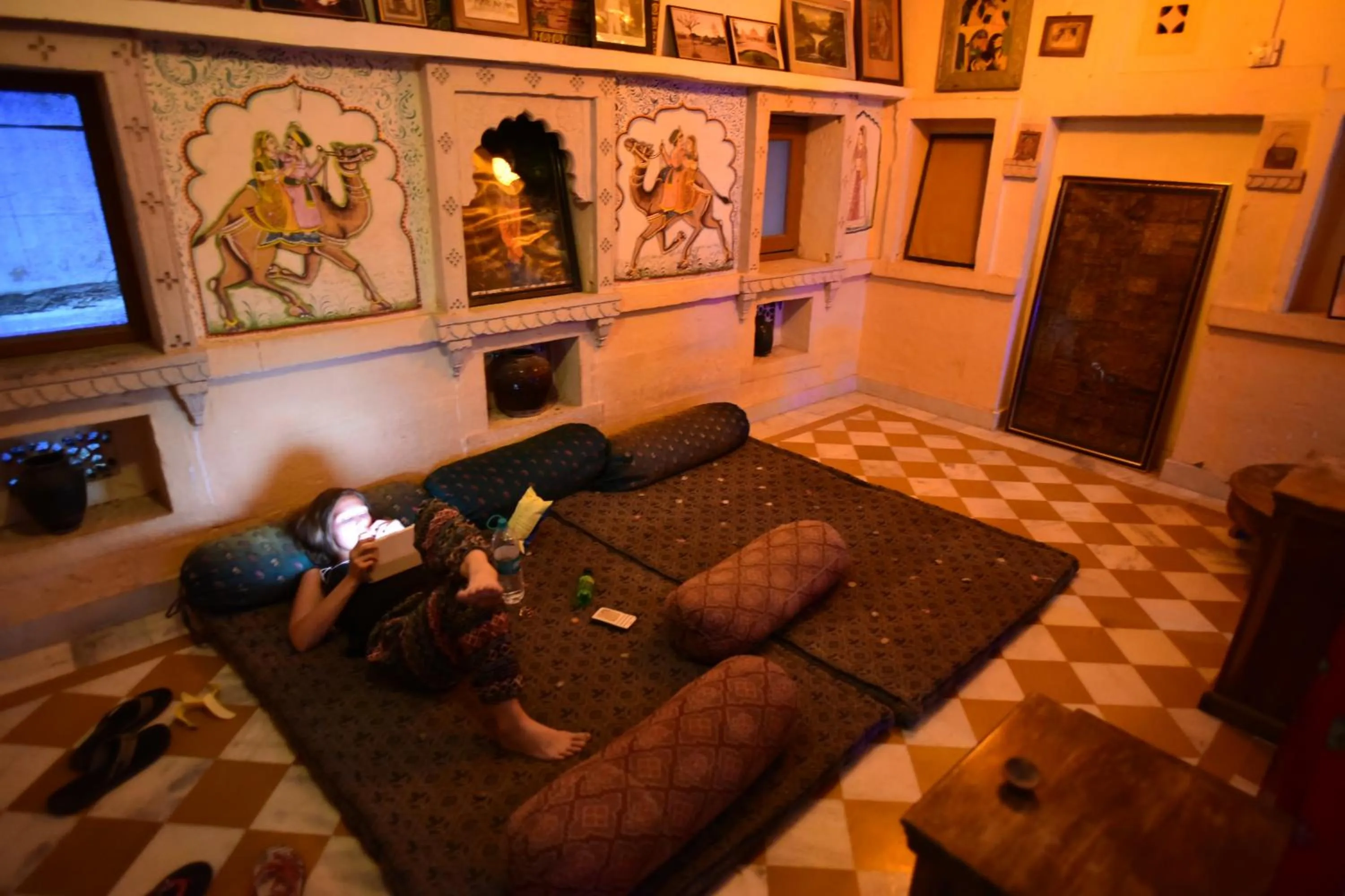 Seating area in Yogis Guest House