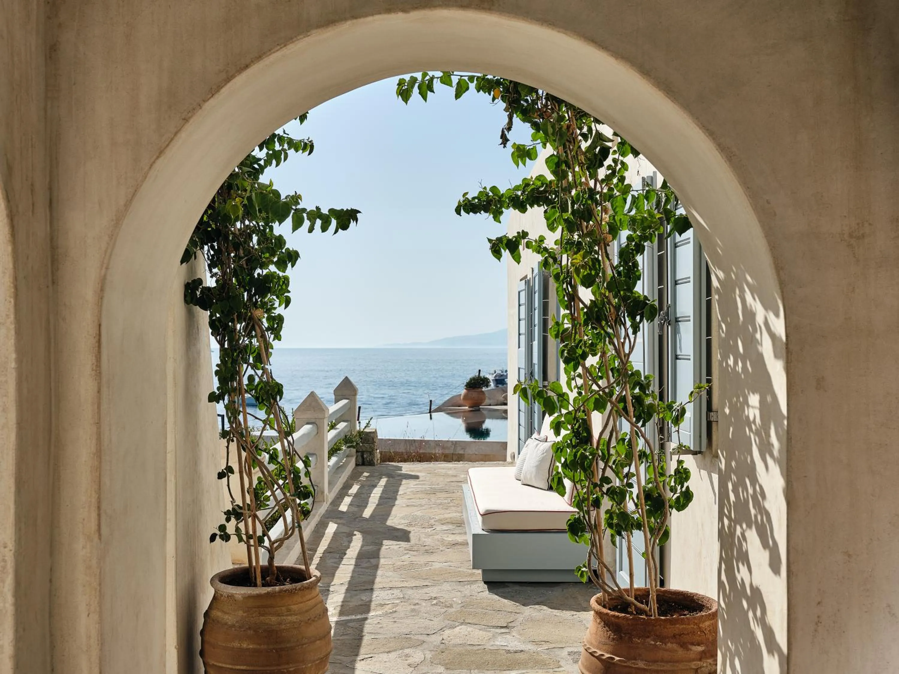 Patio in Belvedere Mykonos - Waterfront Villa & Suites - The Leading Hotels of the World