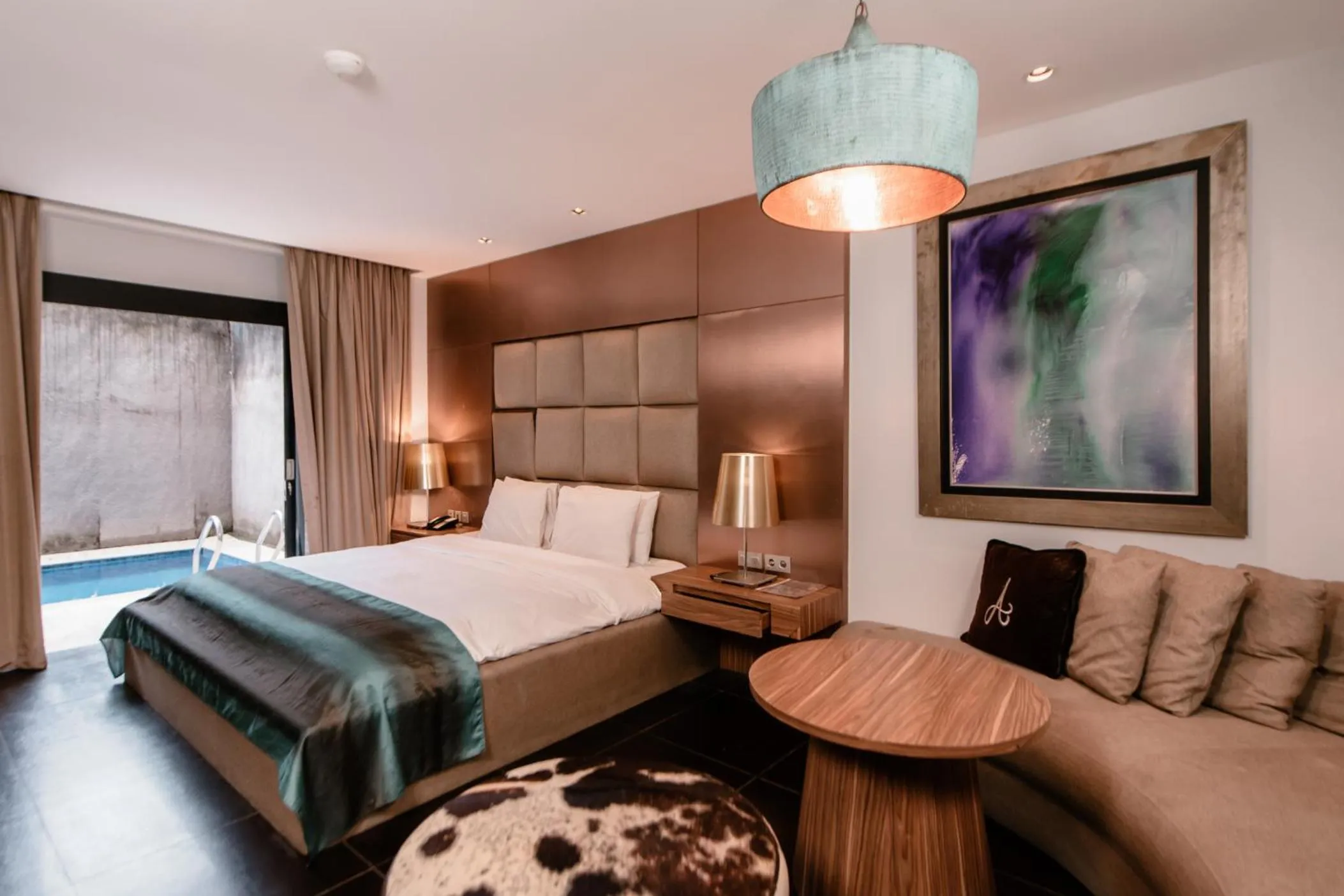 Dining area, Bed in Amaroossa Suite Bali