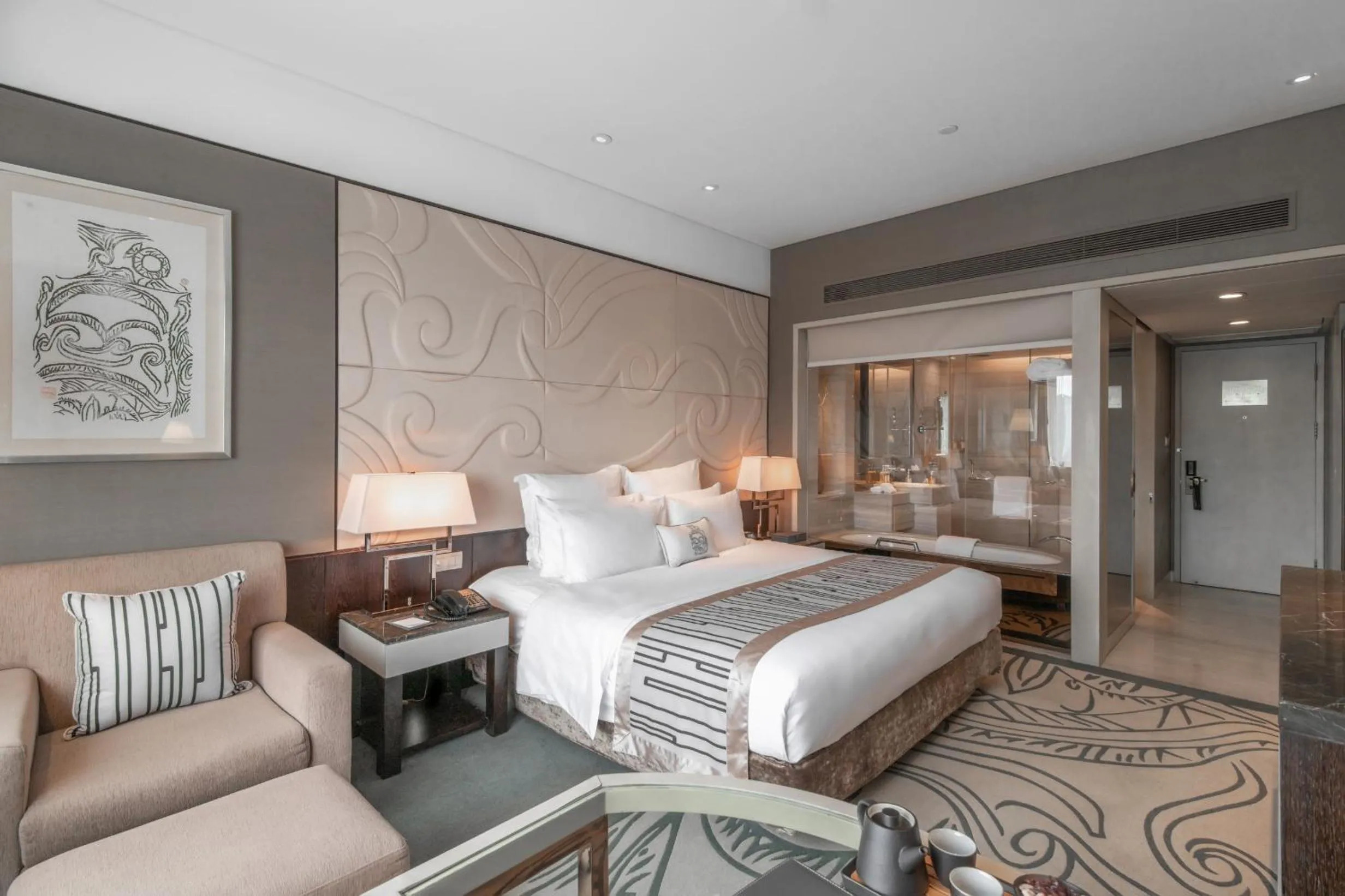 Bed in Grand Pacific Hotel Ningbo