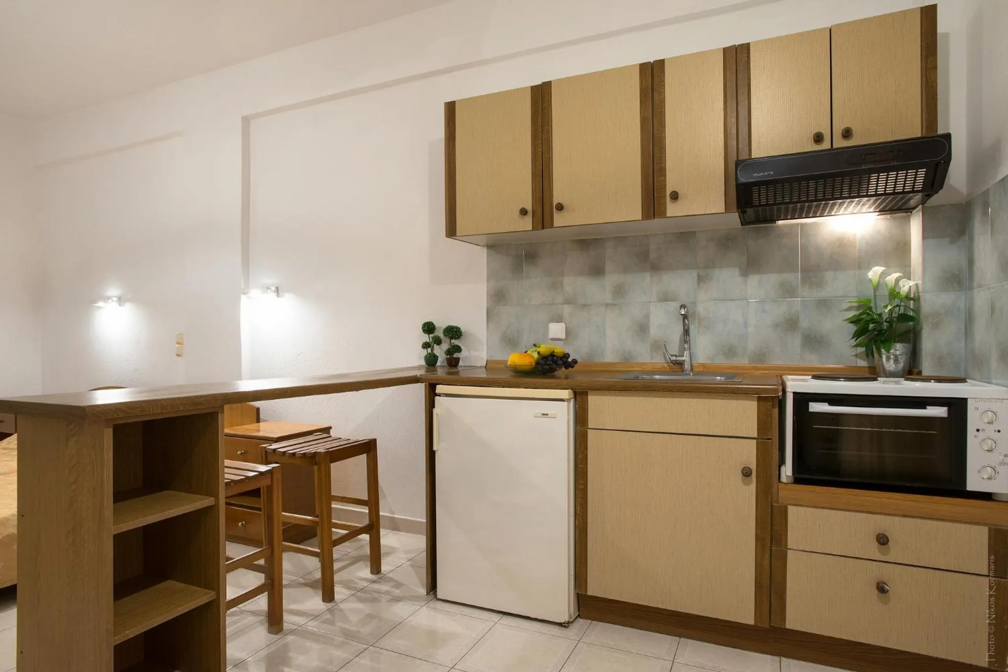 Kitchen or kitchenette in Philippos Hotel