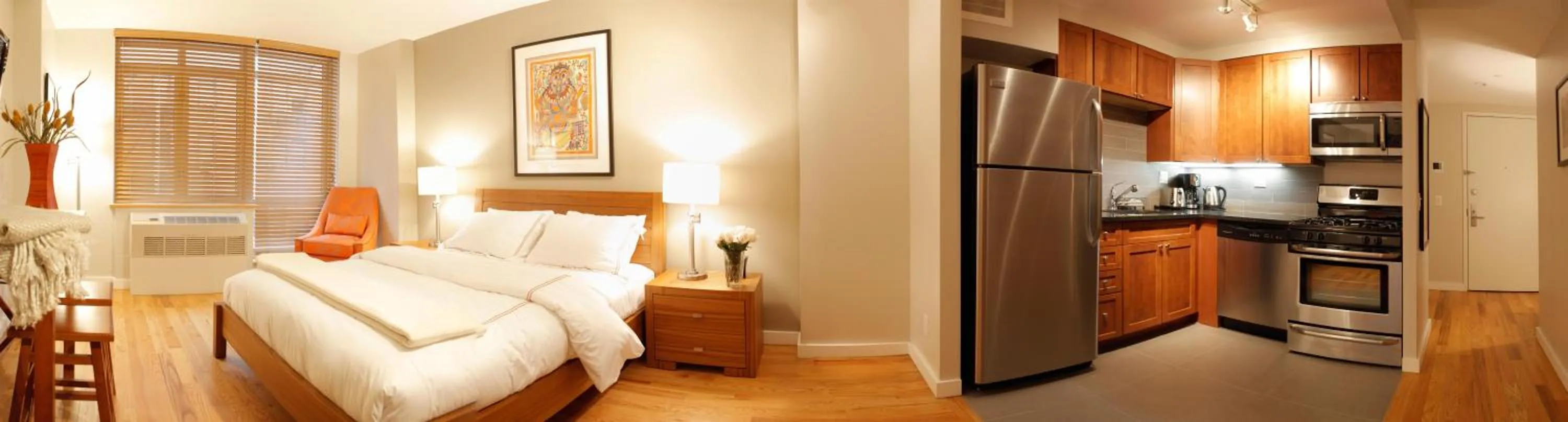 Kitchen or kitchenette, Bed in Sanctuary NYC Retreats