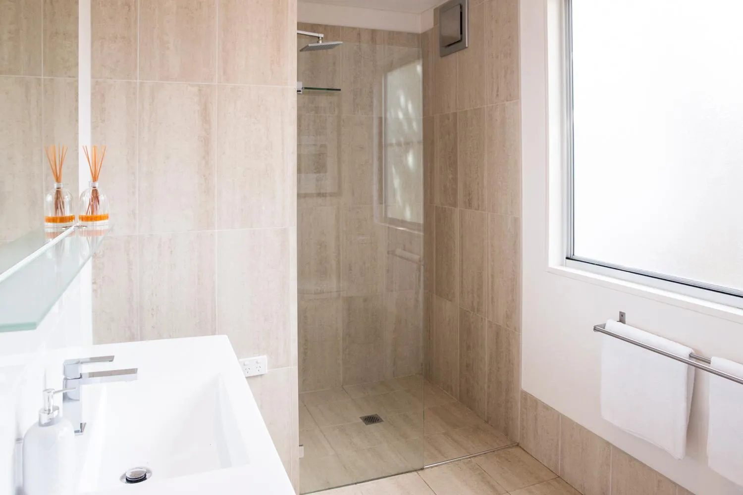 Shower in Bayhaven Lodge