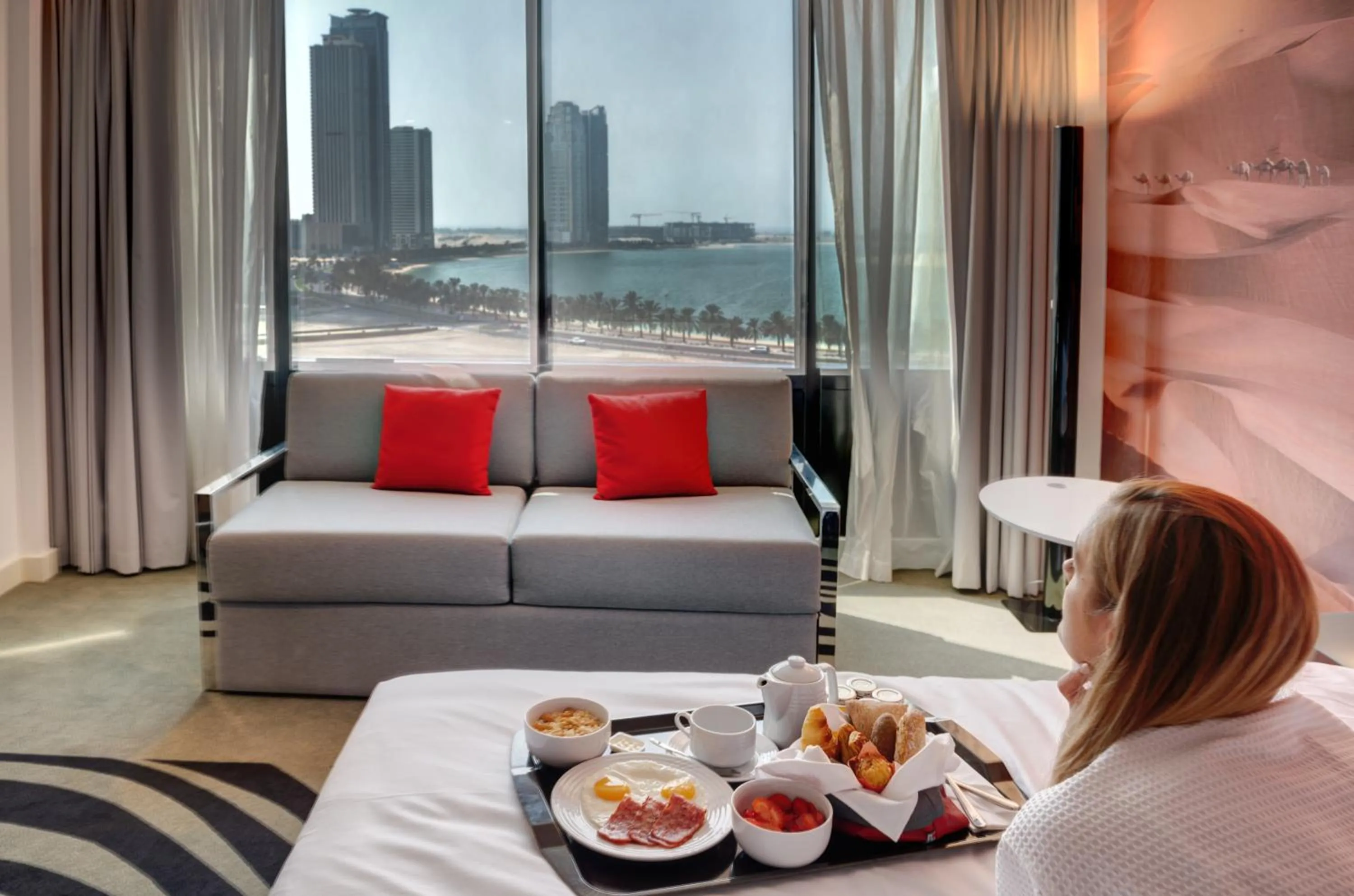 Bed in Novotel Sharjah Expo Centre