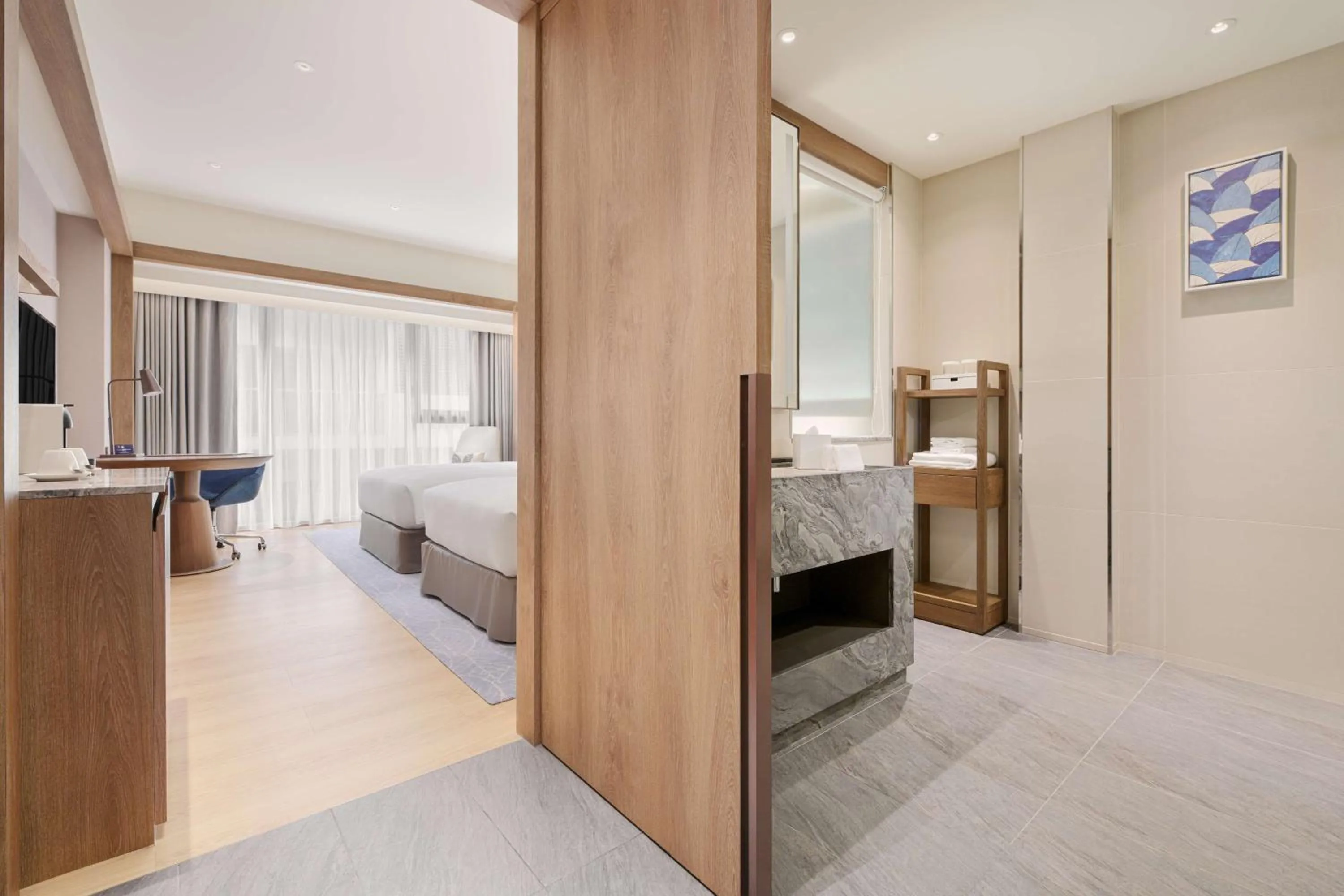 Bedroom, Bed in DoubleTree by Hilton Taipei Zhongshan