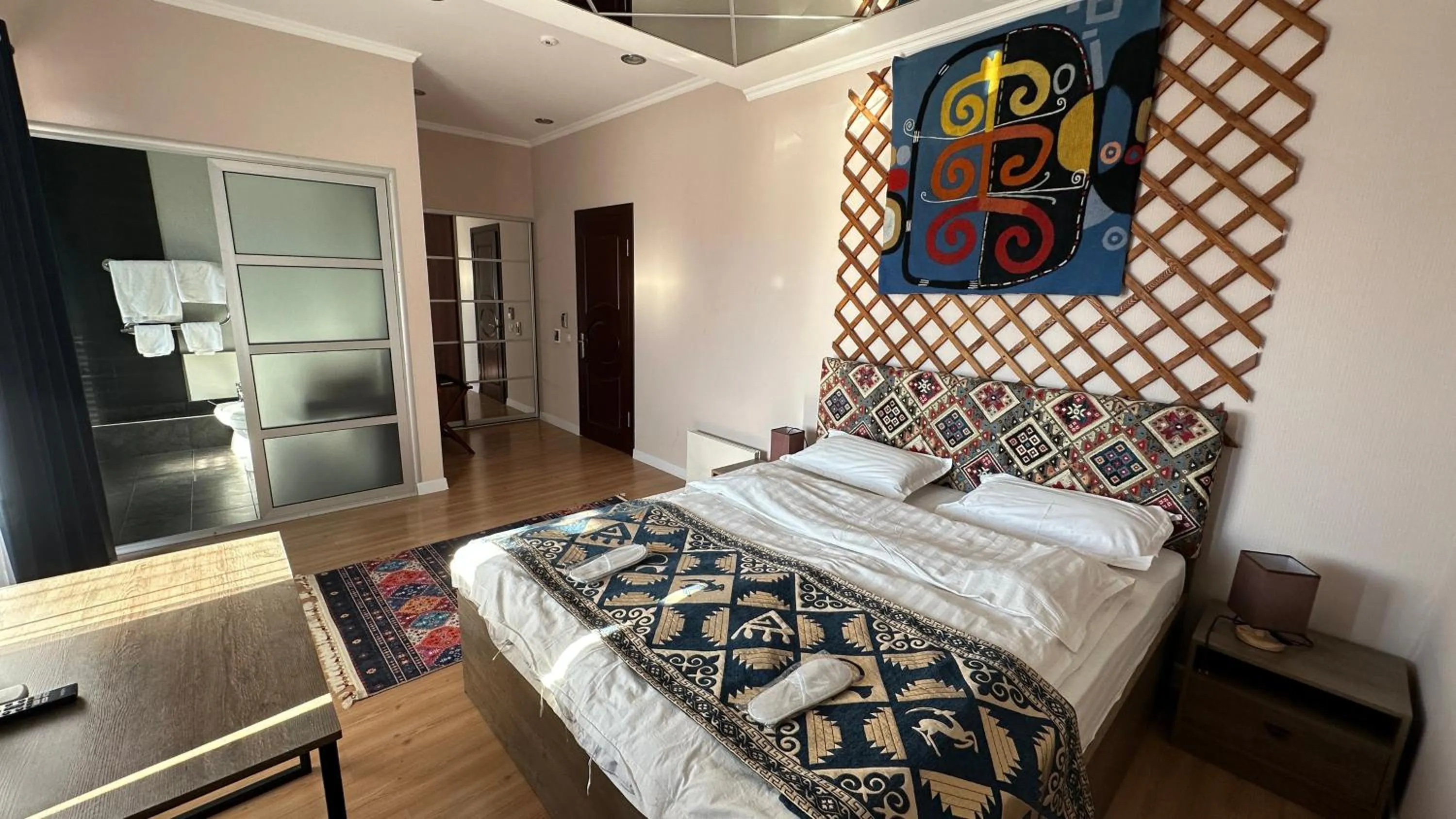 Bed in Tian-Shan Hotel