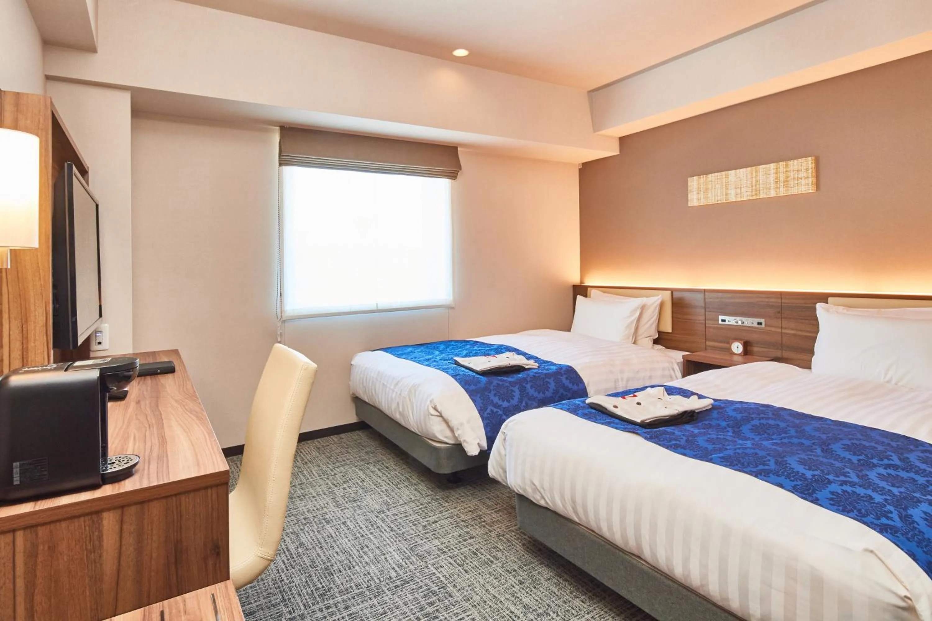 Photo of the whole room, Bed in &and COMFY HOTEL Kumamoto Jo View