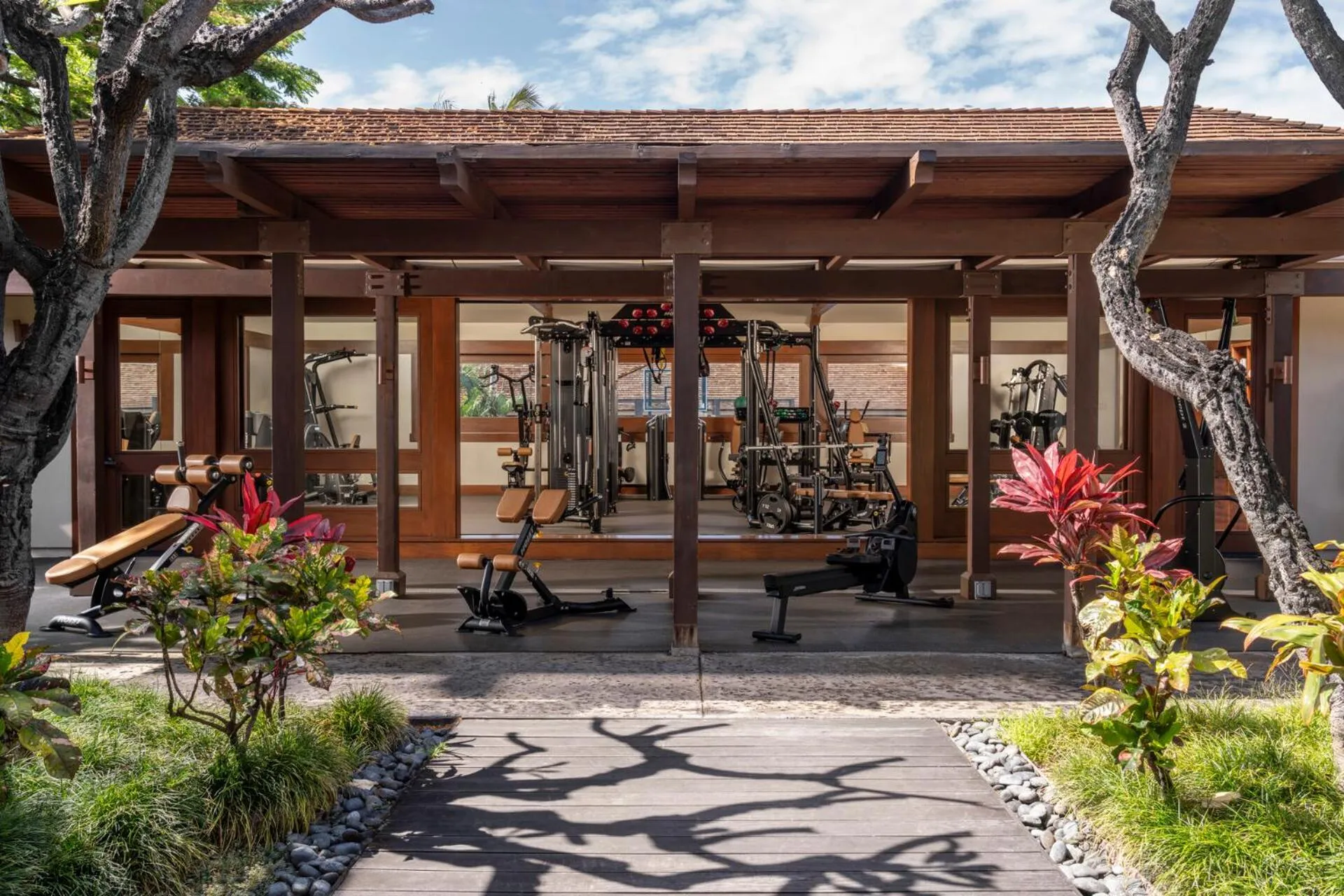 Fitness centre/facilities in Four Seasons Resort Hualalai