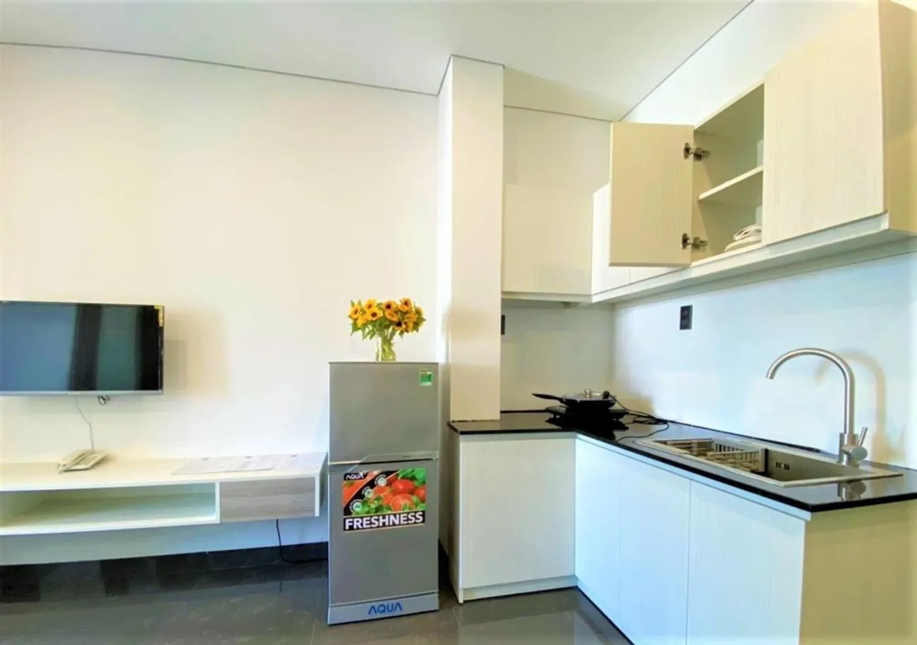 Kitchen or kitchenette in Olivia Hotel and Apartment