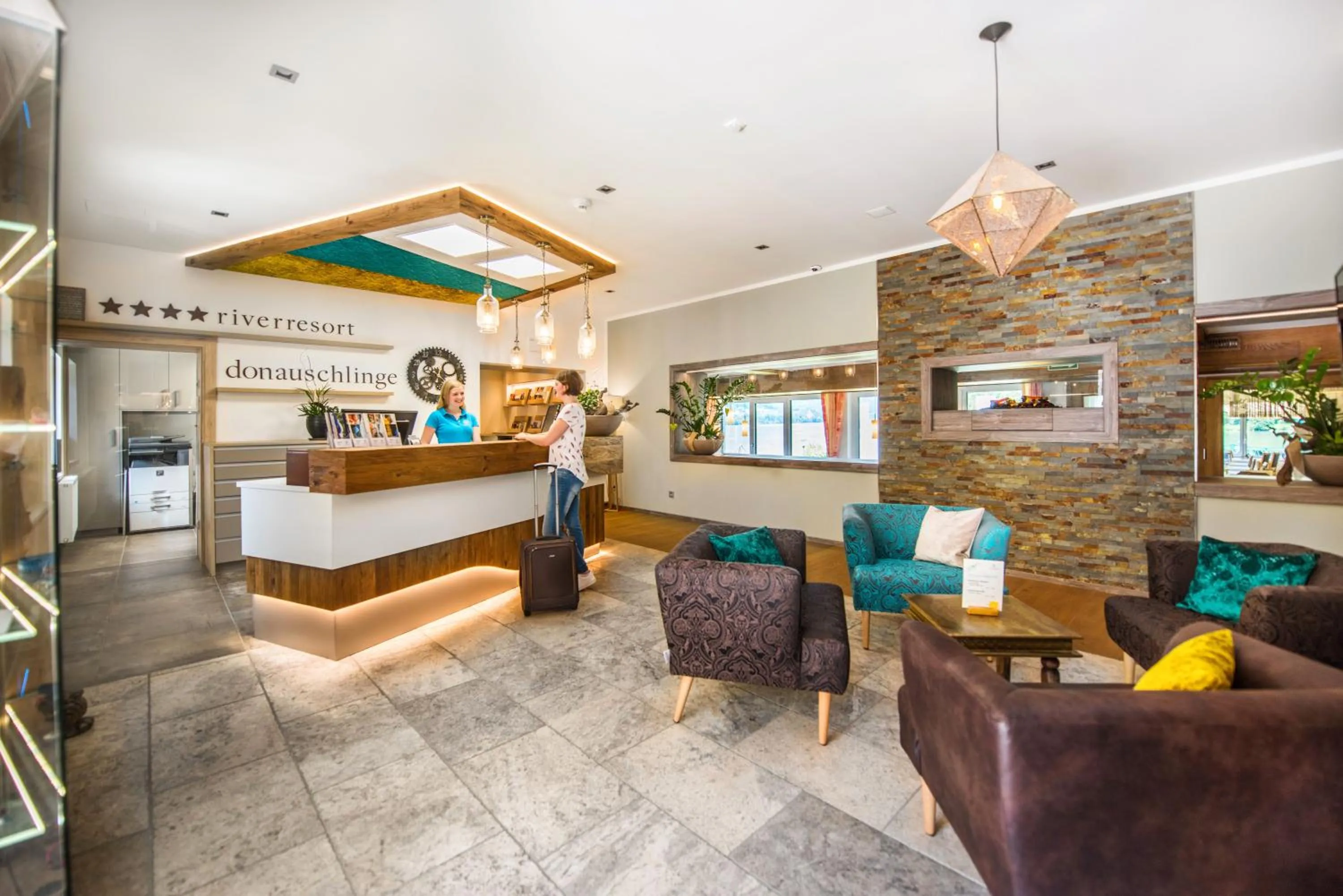 Lobby or reception in Riverresort Donauschlinge