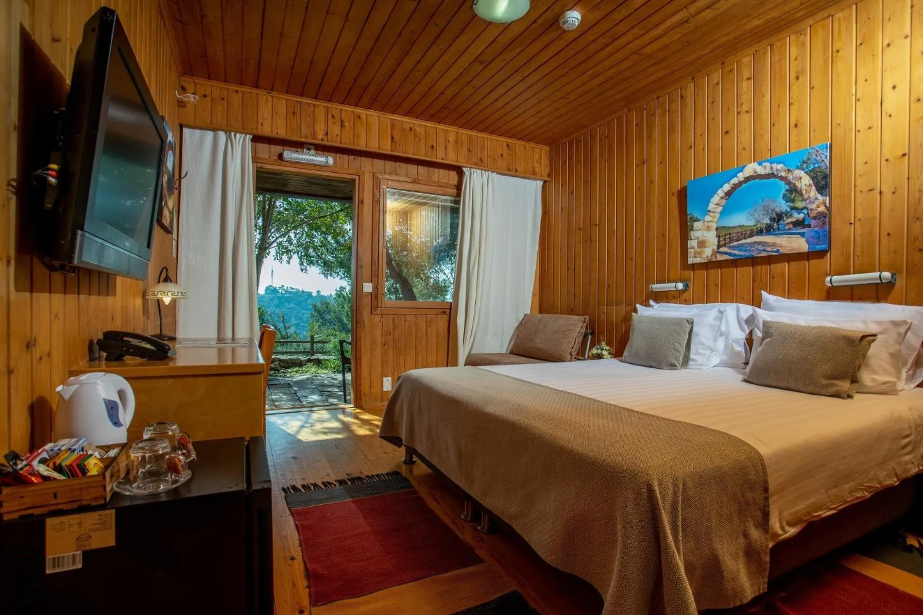 Bed in Logos hotel in Yad Hashmona