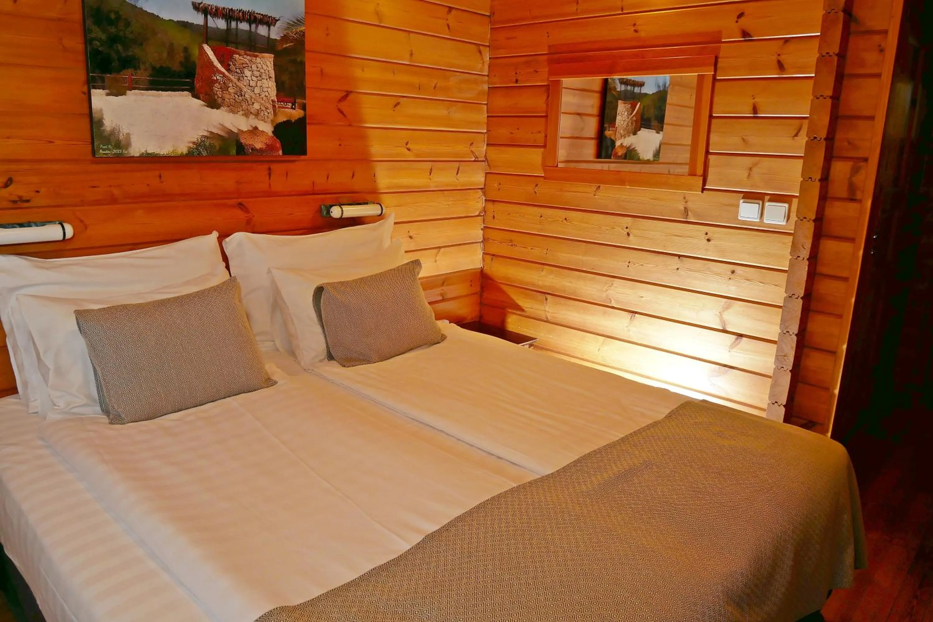 Bed in Logos hotel in Yad Hashmona