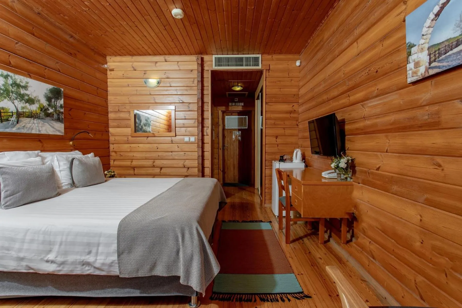 Bed in Logos hotel in Yad Hashmona