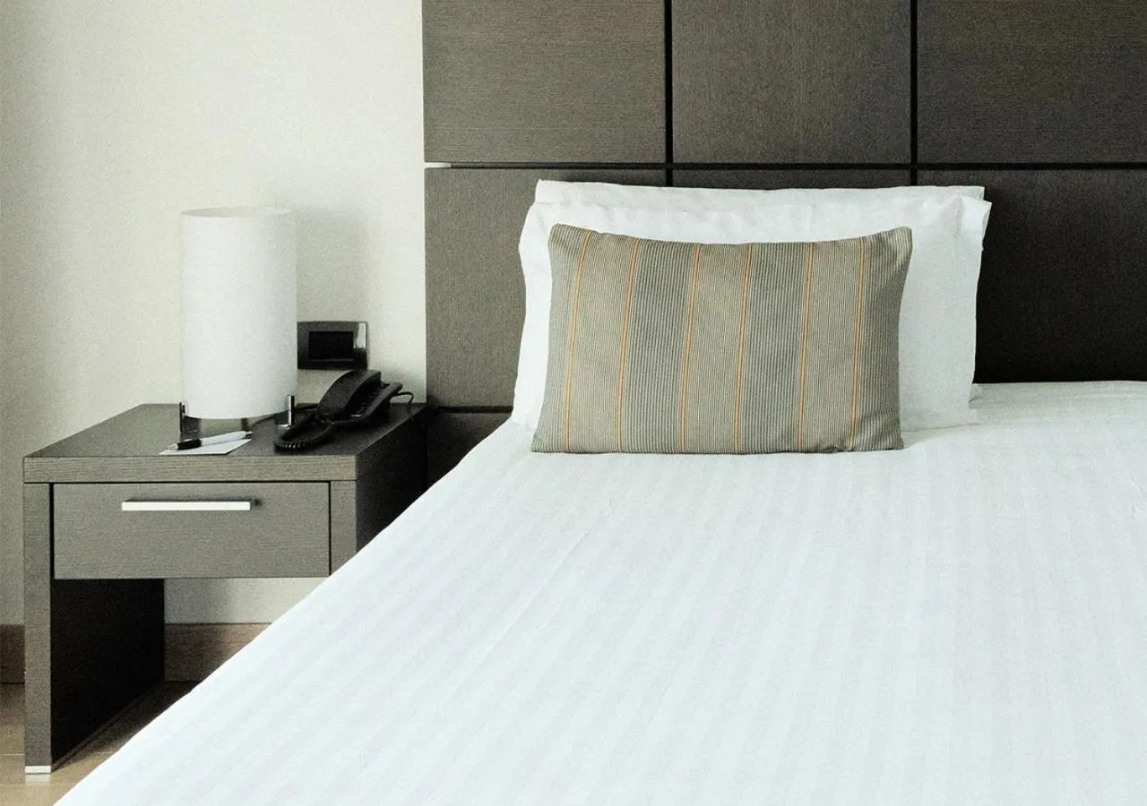 Decorative detail, Bed in Domina Milano Fiera