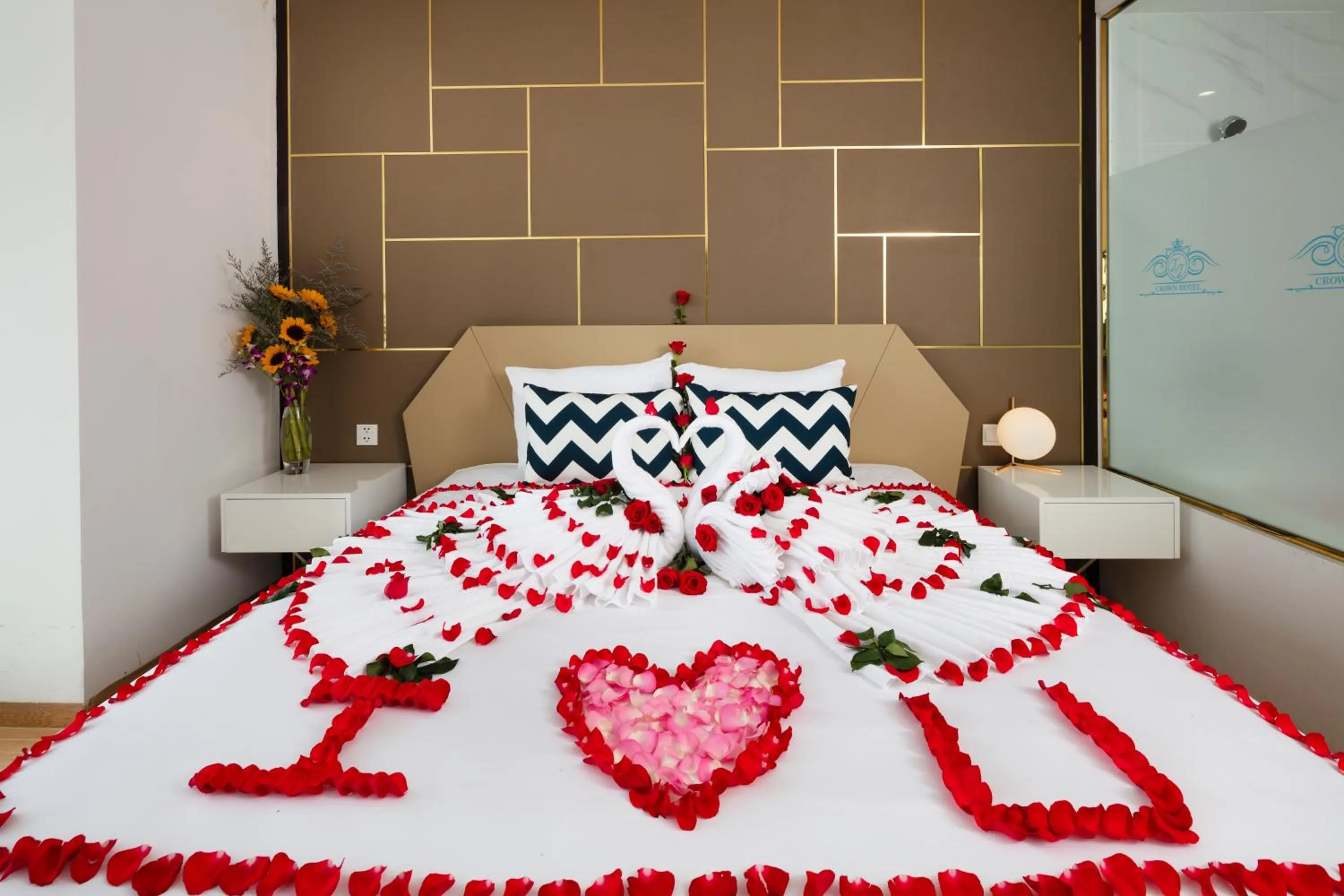 Decorative detail, Bed in Crown Hotel Nha Trang