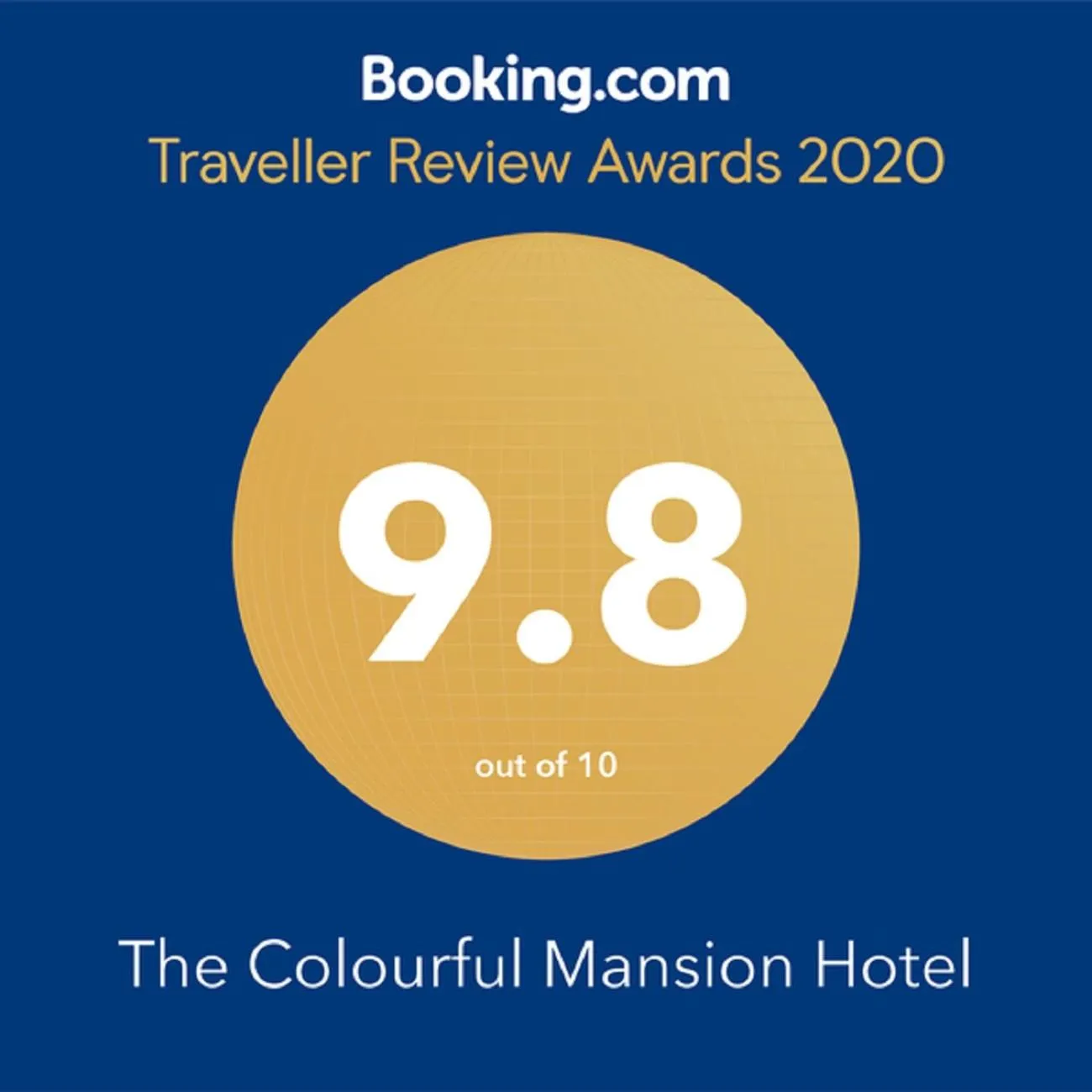 Certificate/Award in The Colourful Mansion Hotel