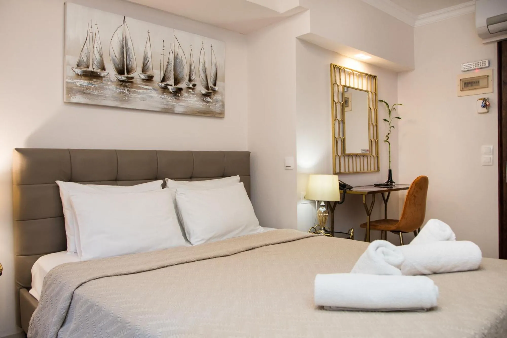 Bed in Arxontiko Hotel