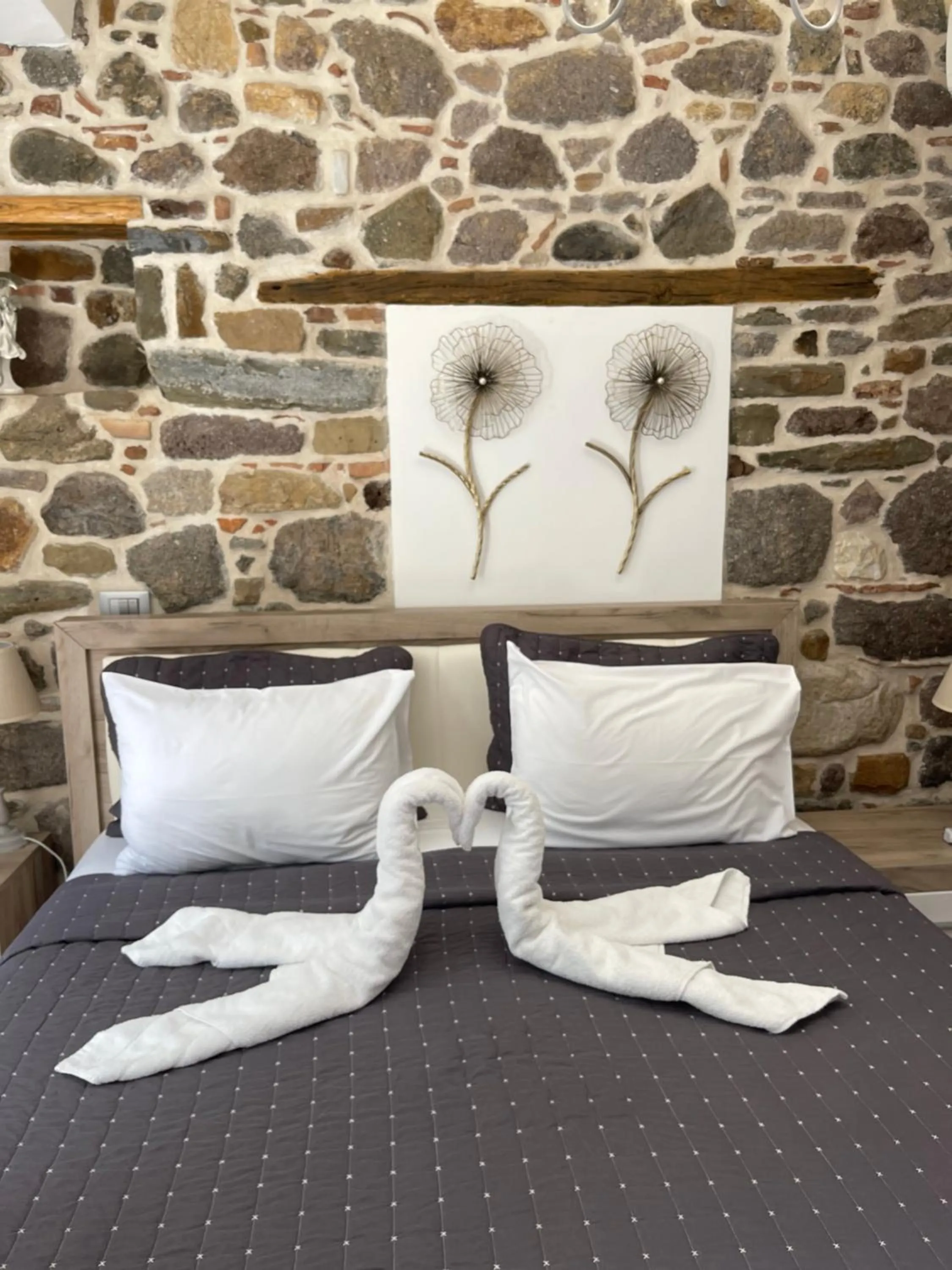 Bed in Arxontiko Hotel