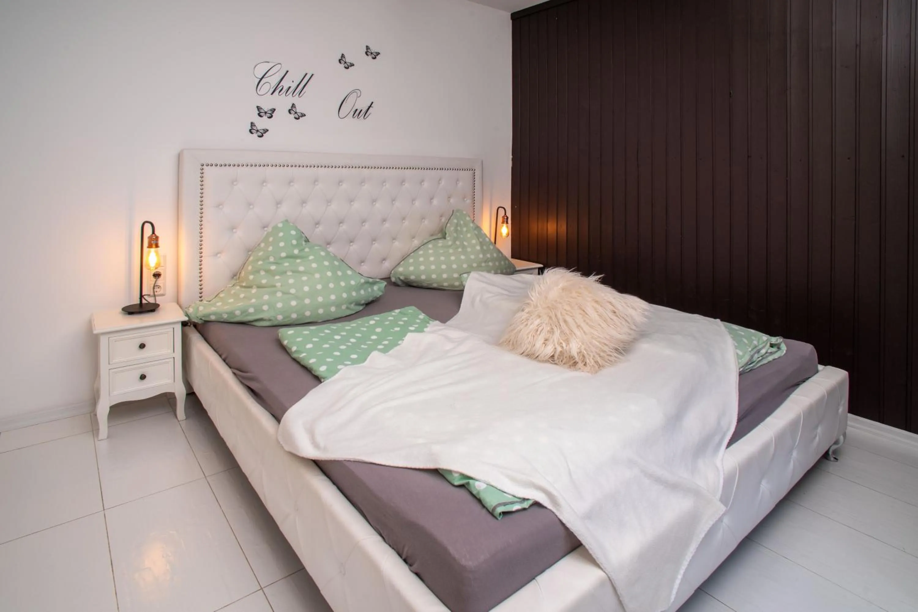 Bed in Designpension Traumschloss Hotel Garni