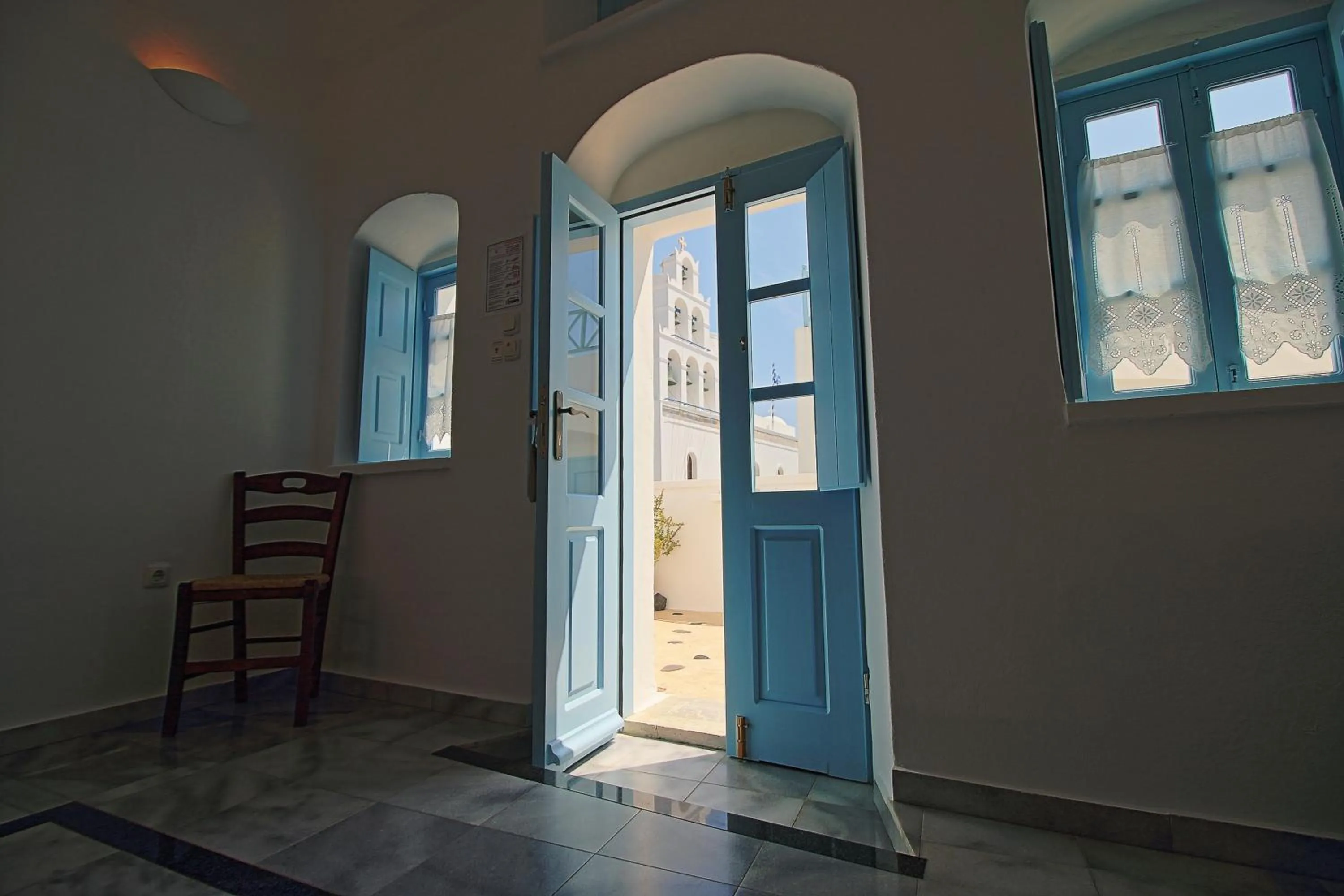 Facade/entrance in Aethrio Sunset Village - Oia