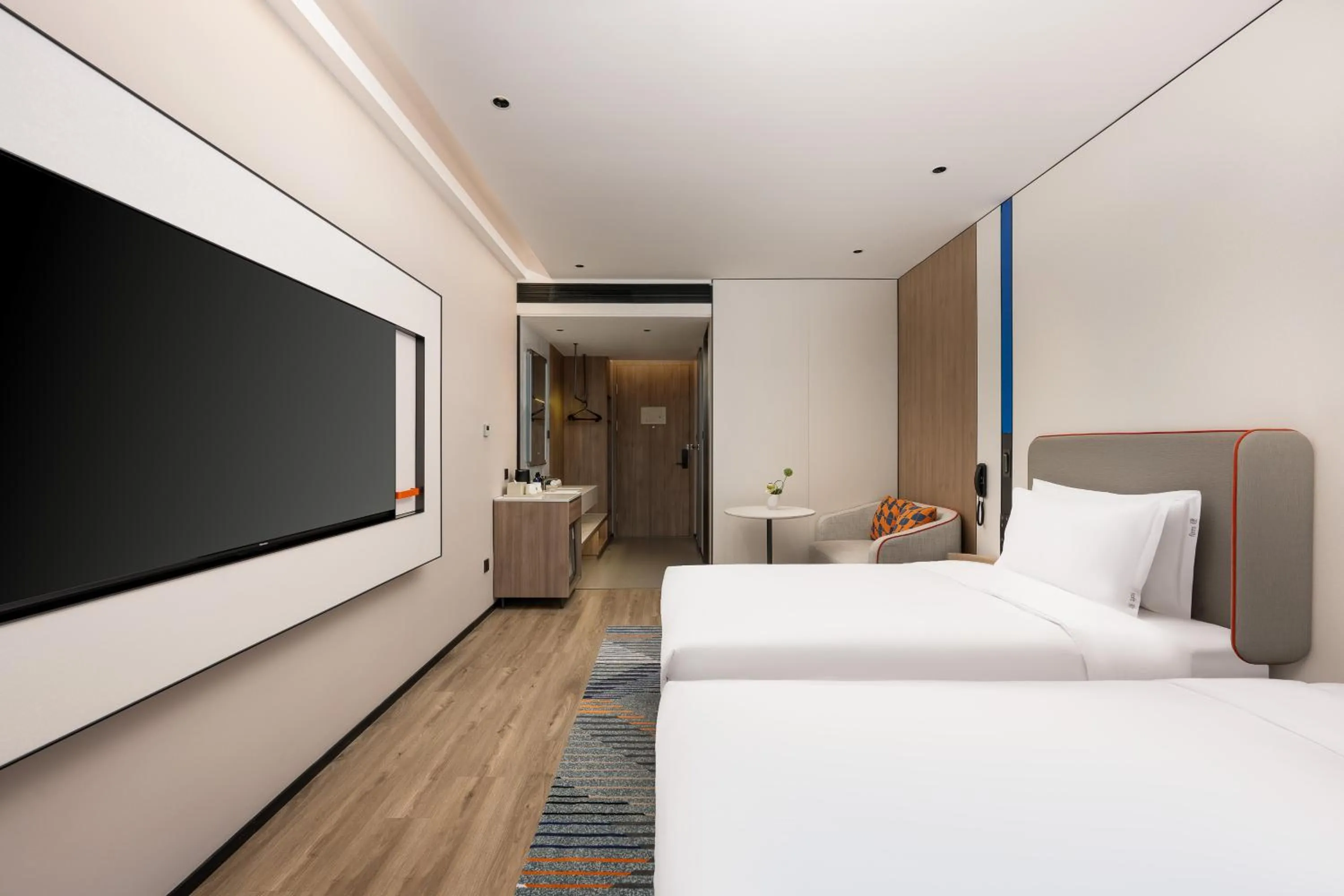 Decorative detail, Bed in Holiday Inn Express Shanghai Changyang Road by IHG