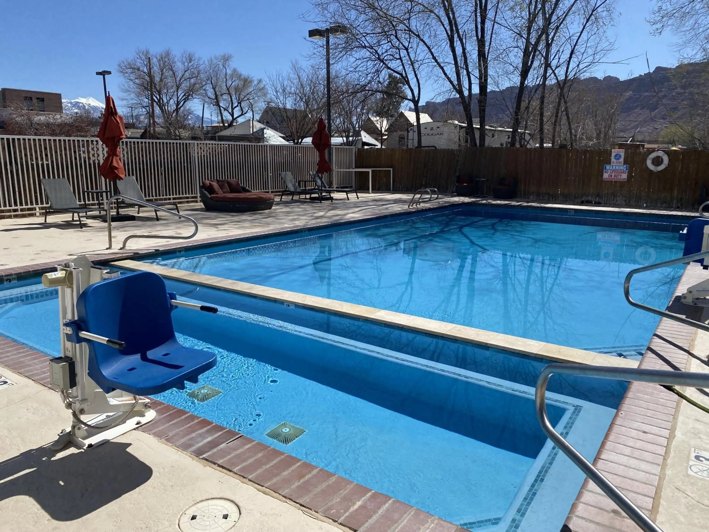 Pool view in River Canyon Lodge