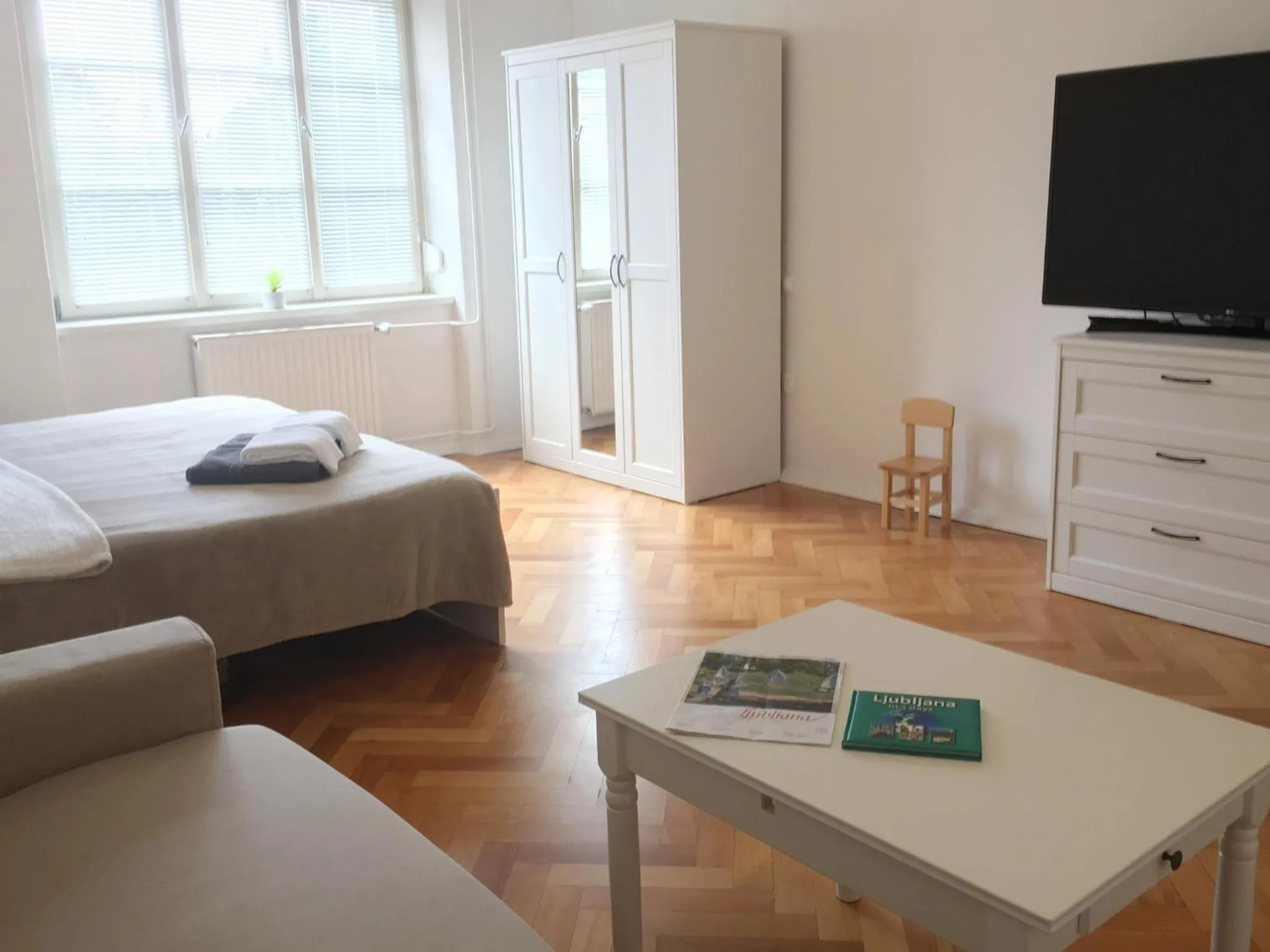 Bedroom, Bed in Historic Mexico Building Apartment