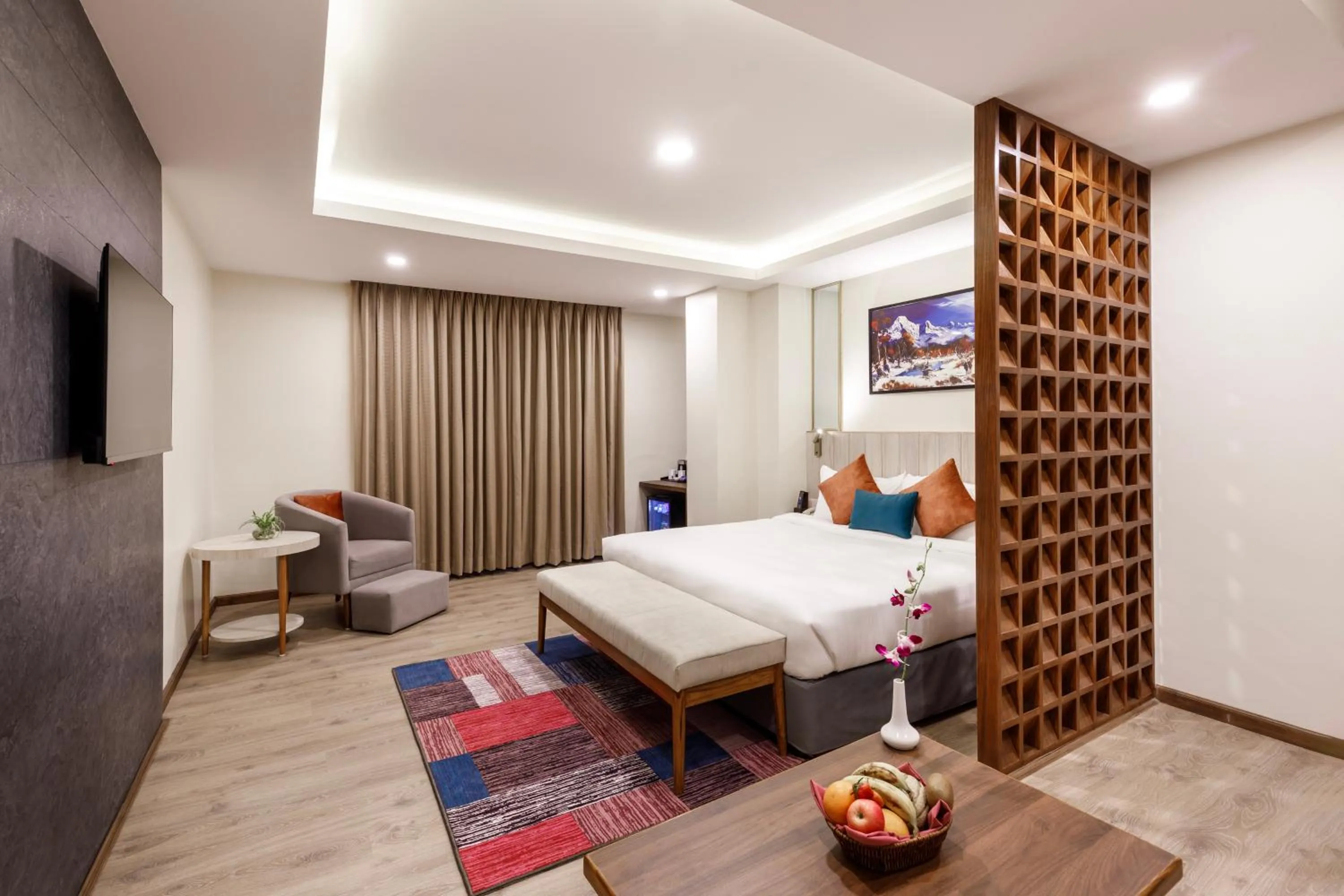 View (from property/room), Bed in Regenta Place Sabrina Kathmandu Nepal