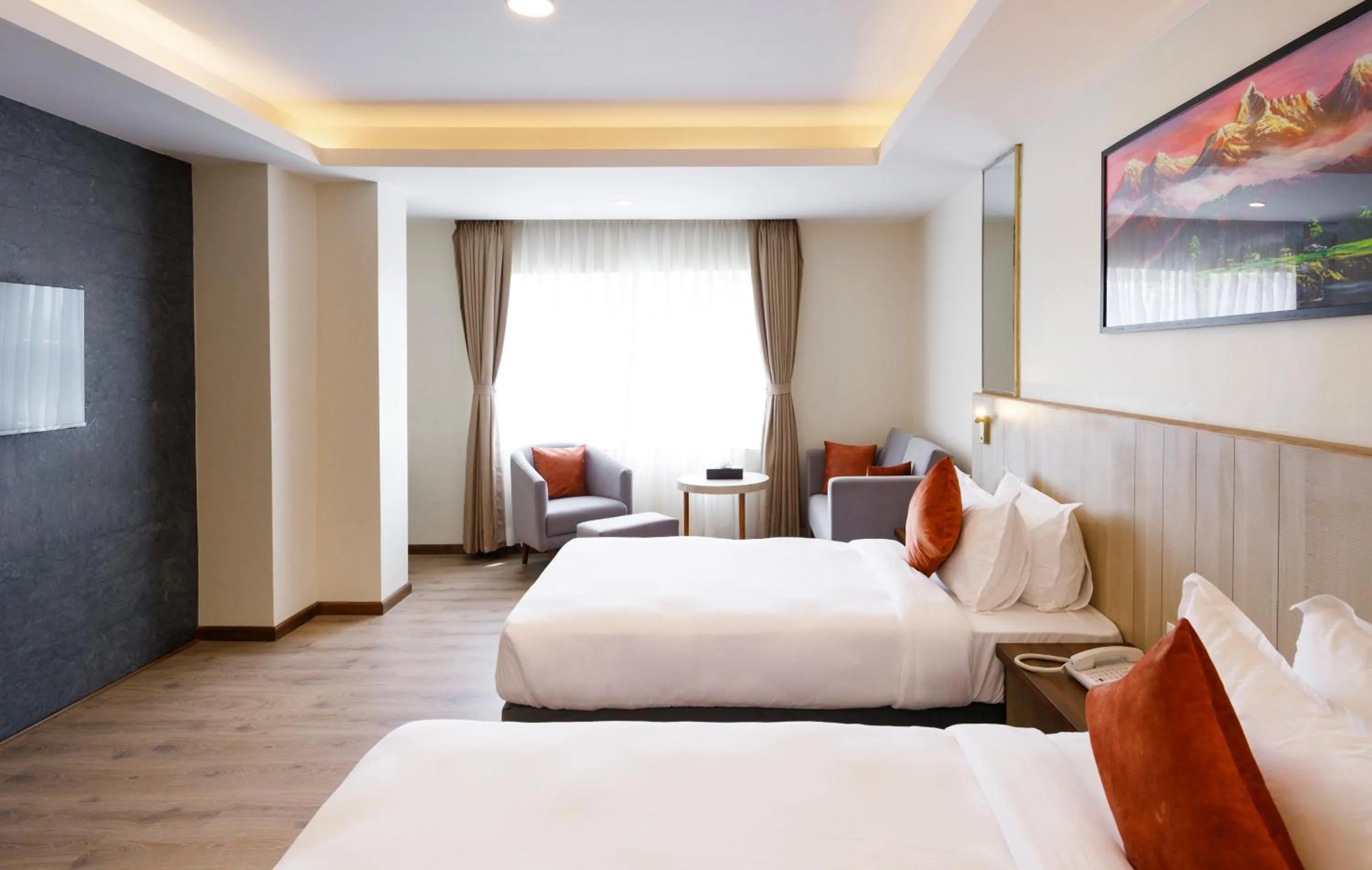 View (from property/room), Bed in Regenta Place Sabrina Kathmandu Nepal