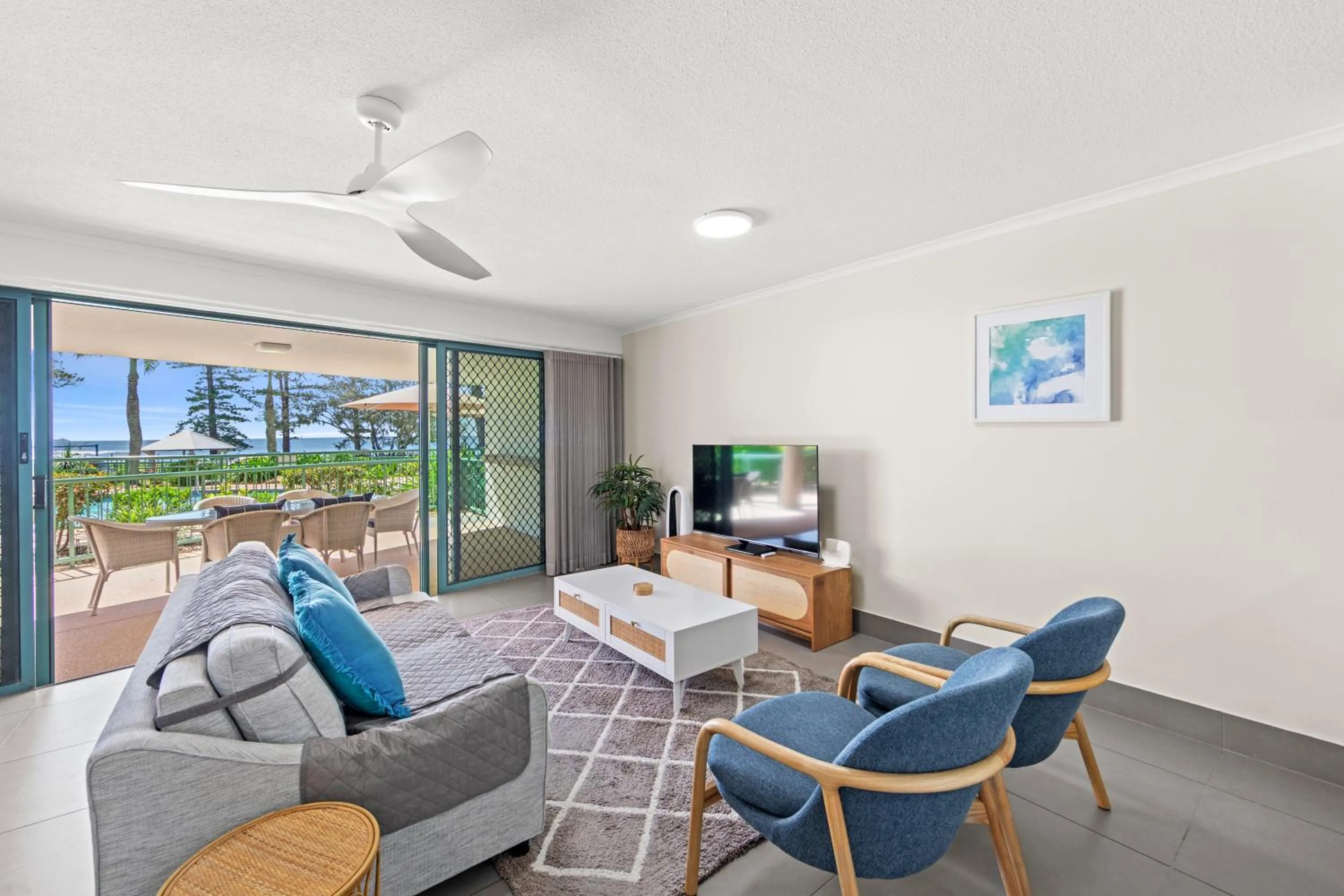 Living room in The Norfolks on Moffat Beach