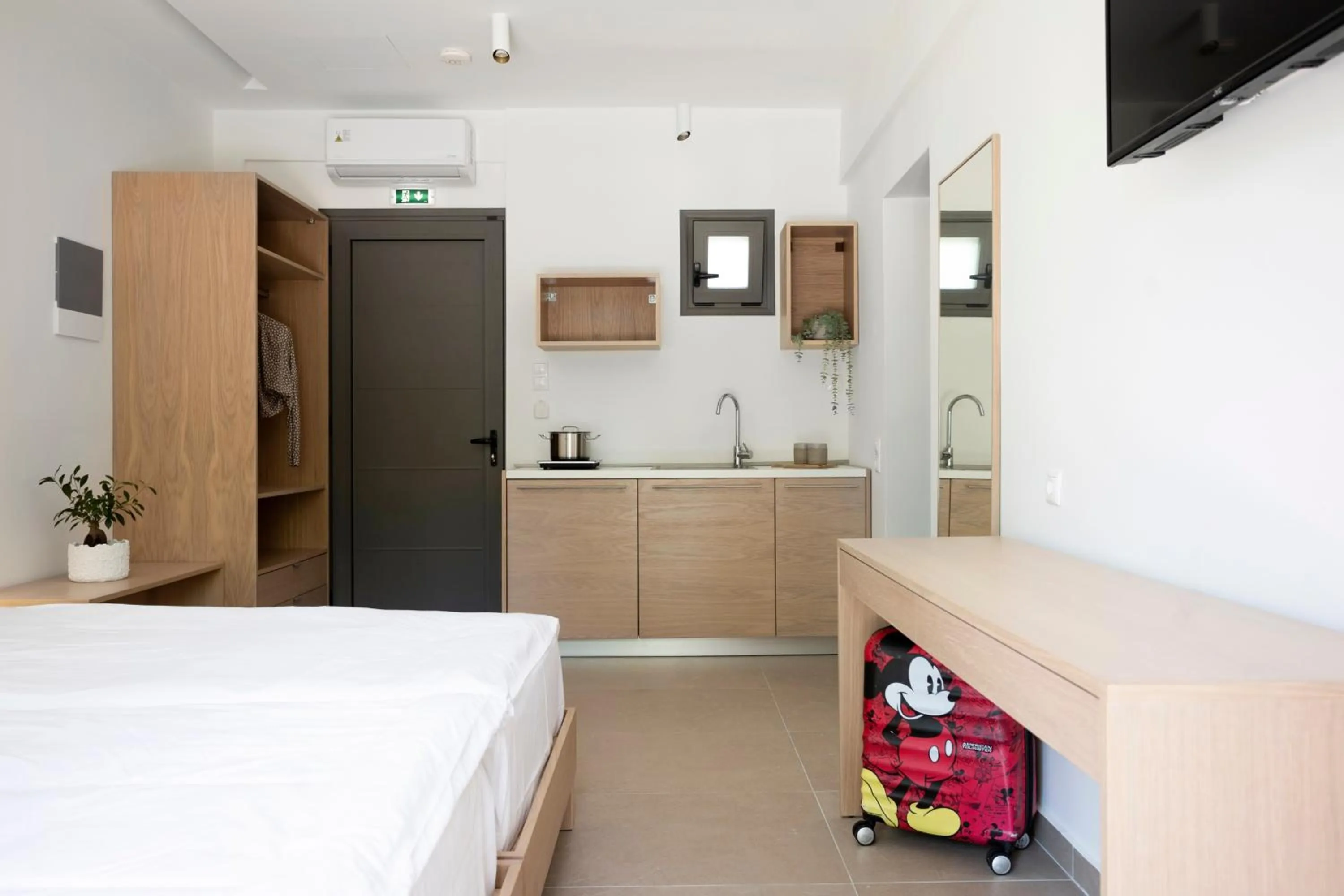 Kitchen or kitchenette, Bed in Akti Retzika