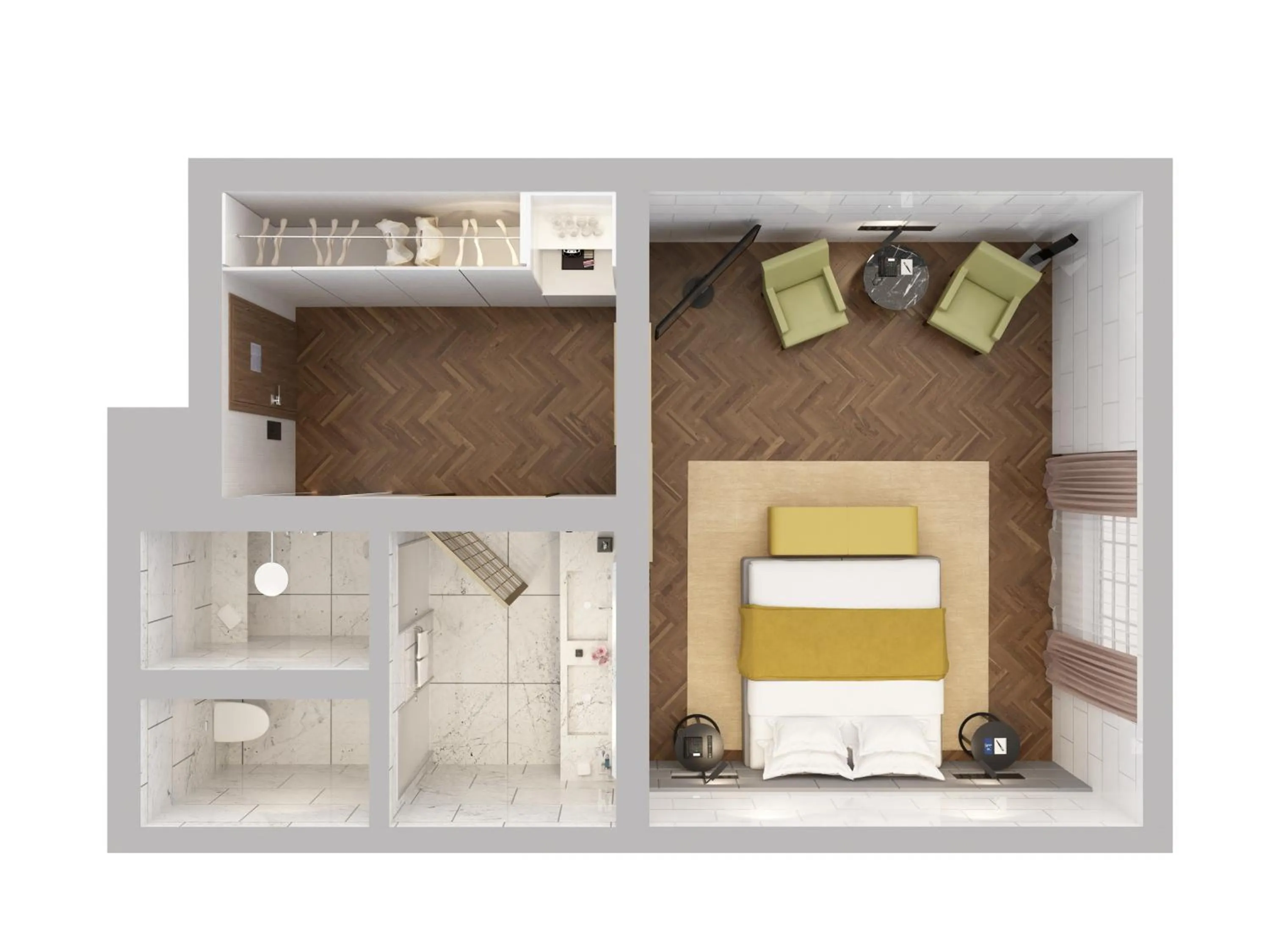 Floor plan, Bed in Hotel Cafe Royal