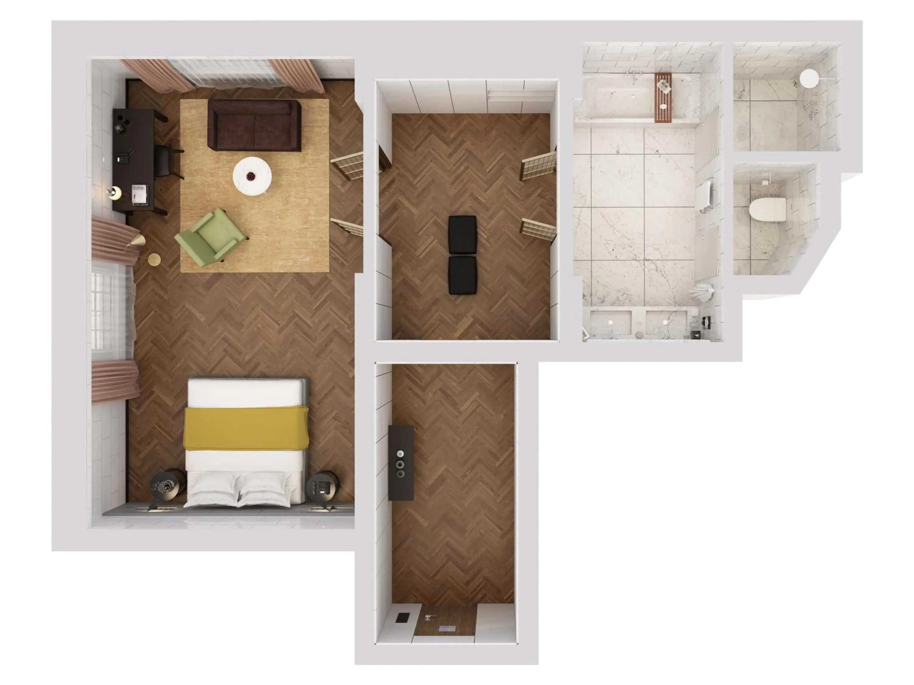 Floor plan, Bed in Hotel Cafe Royal