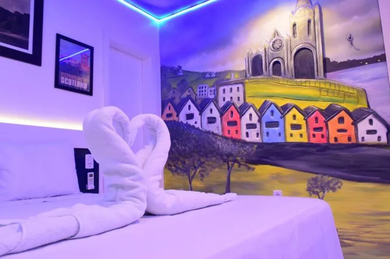 Bed in Pousada Country K no Parque Aquamak