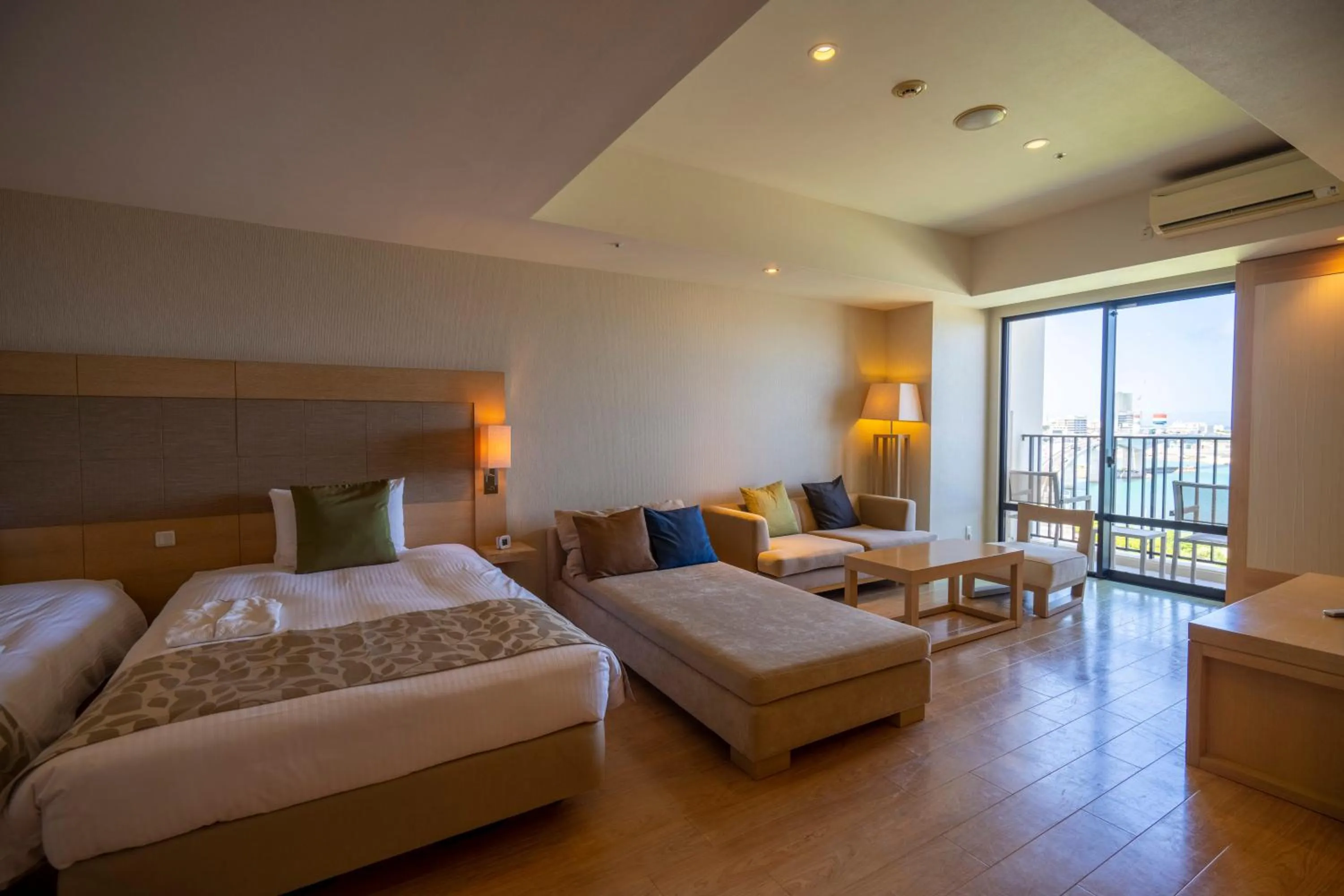 Bed in Moon Ocean Ginowan Hotel & Residence