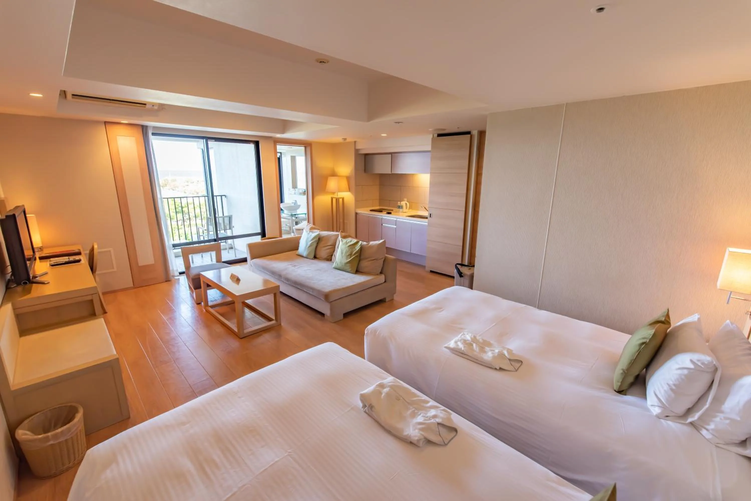 Bed in Moon Ocean Ginowan Hotel & Residence
