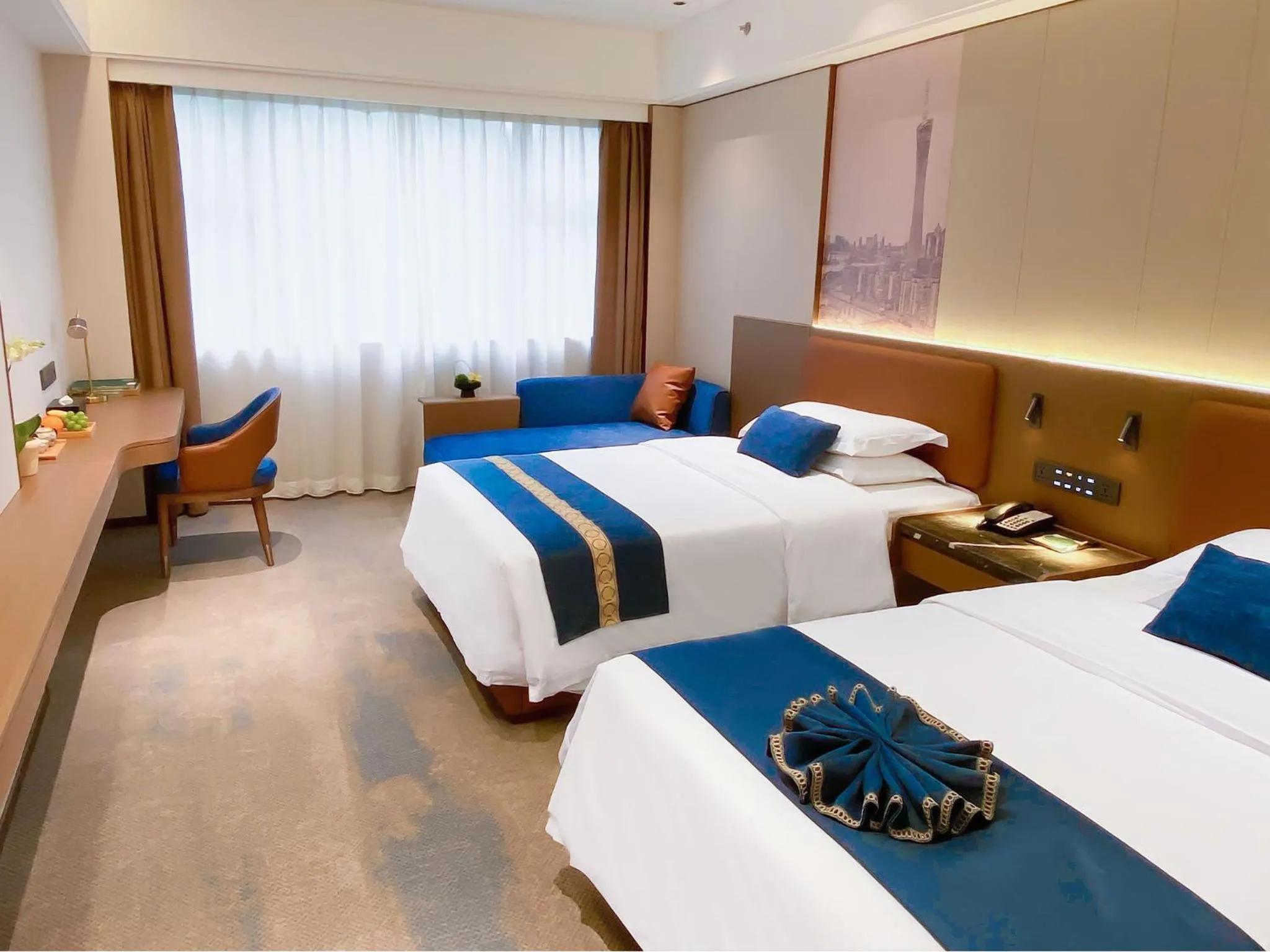 Bed in Guangdong Yingbin Hotel