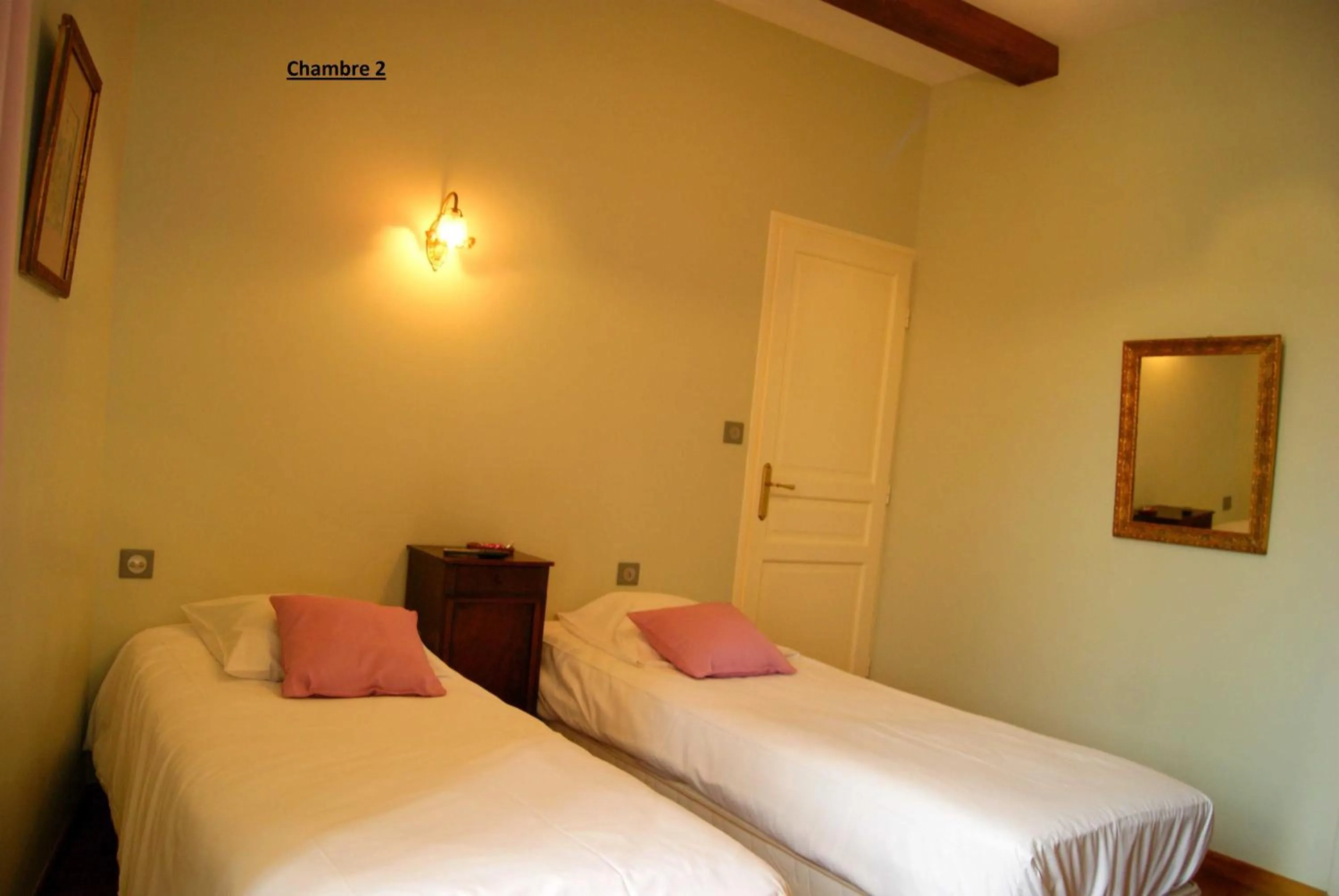 Bed in Logis Hotel - Restaurant La Marbrerie