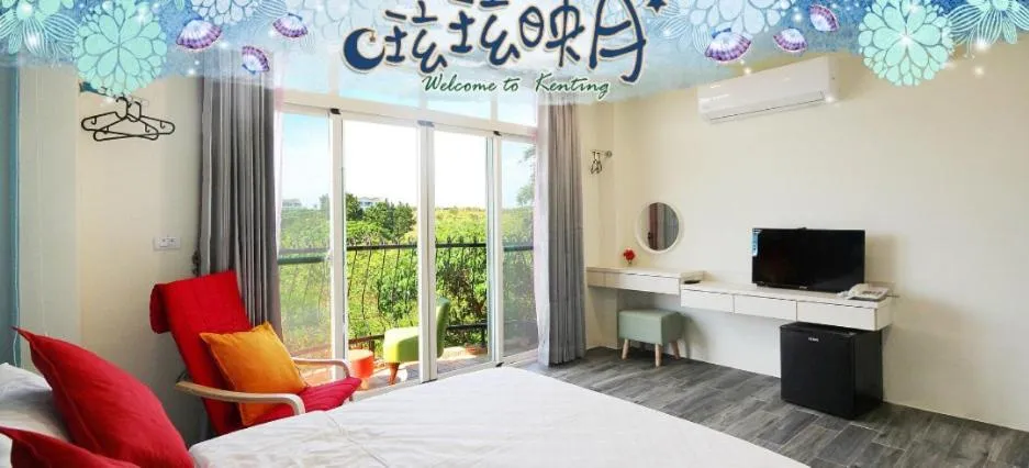 Balcony/Terrace, Bed in Full Moon Resort