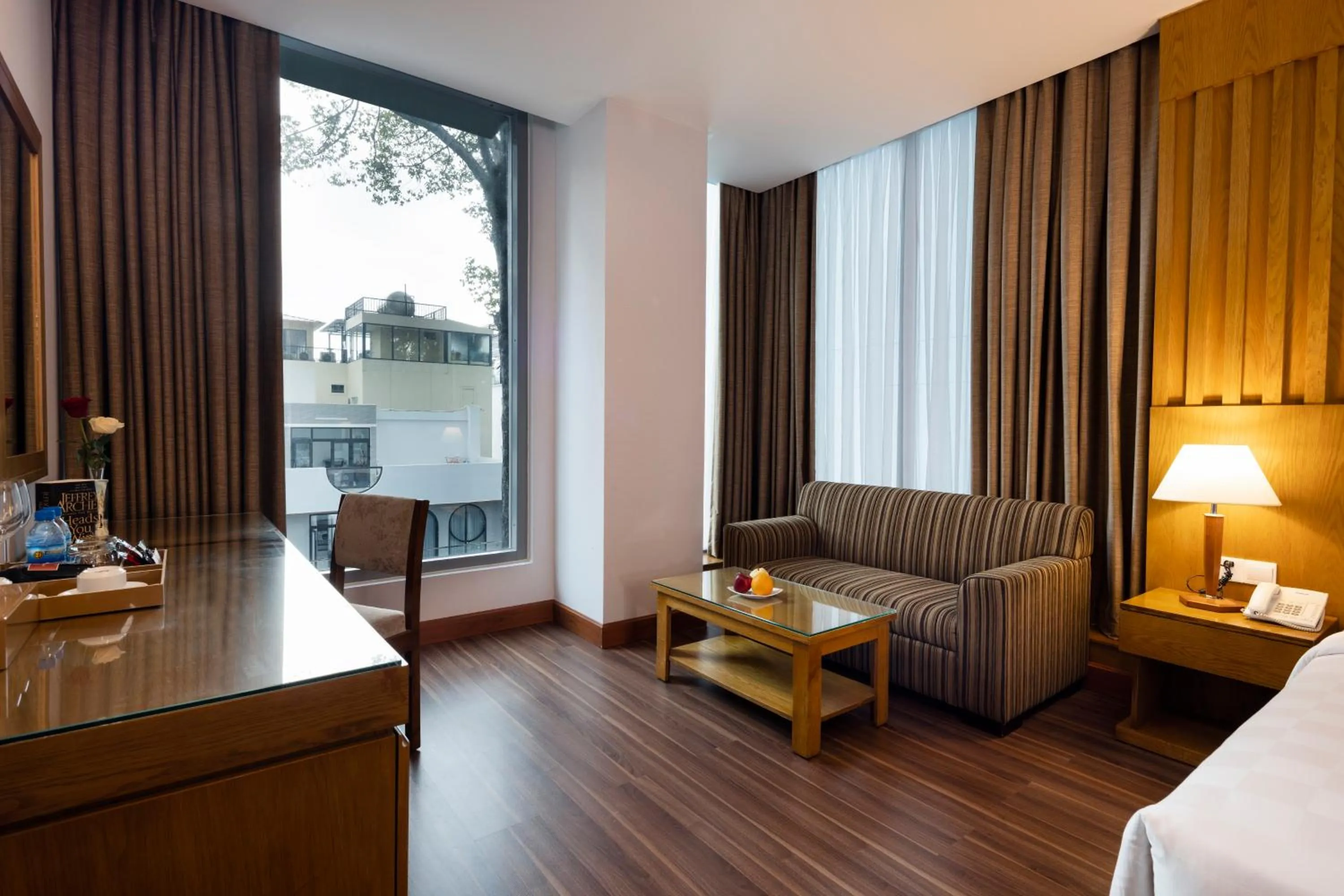 View (from property/room), Bed in Eden Star Saigon Hotel